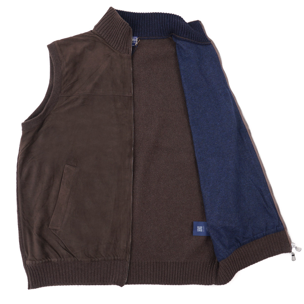 Fedeli Suede & Knit Cashmere Vest for Women - Winter Warm Fashion Layering Piece - Perfect for Office, Date Night & Holiday Outfits