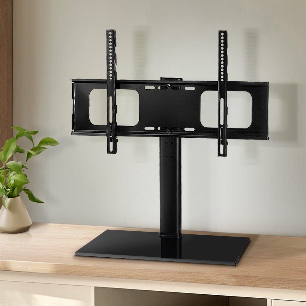 Adjustable Table Top TV Swivel Mount Stand - Universal Flat Screen Monitor Bracket for 13-42 Inch Screens - Perfect for Living Room, Bedroom, or Office Setup