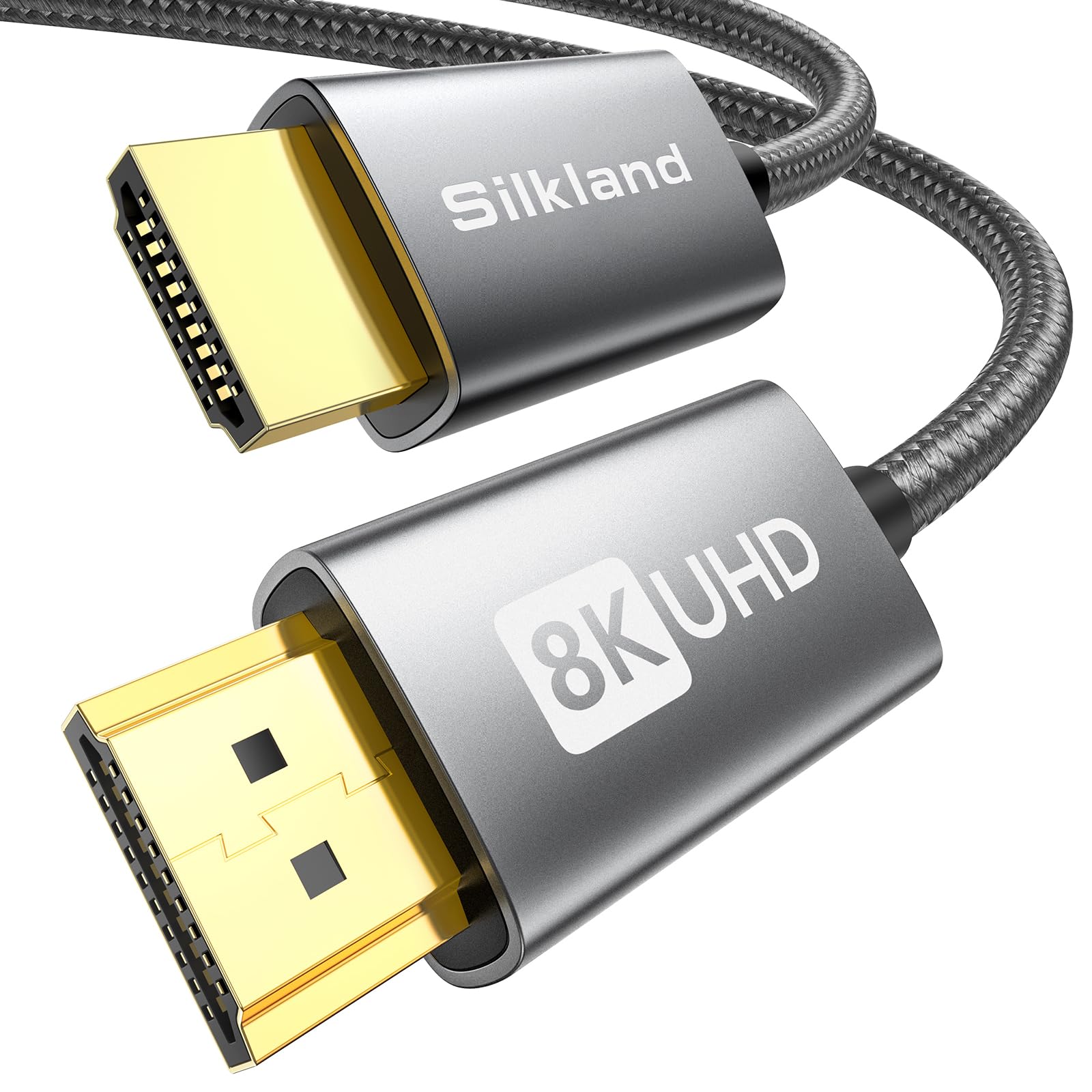 Silkland 8K HDMI 2.1 Cable 1FT - 48Gbps Ultra High Speed HDMI Cord for Gaming Monitor, 8K@60Hz, 4K@120Hz - Supports ARC/eARC, HDR10, HDCP 2.2&2.3 - Compatible with Roku TV, Xbox Series X/S, PS5/PS4, Laptop, Soundbar - Perfect for Home Theater, Gaming Setup & 4K Streaming