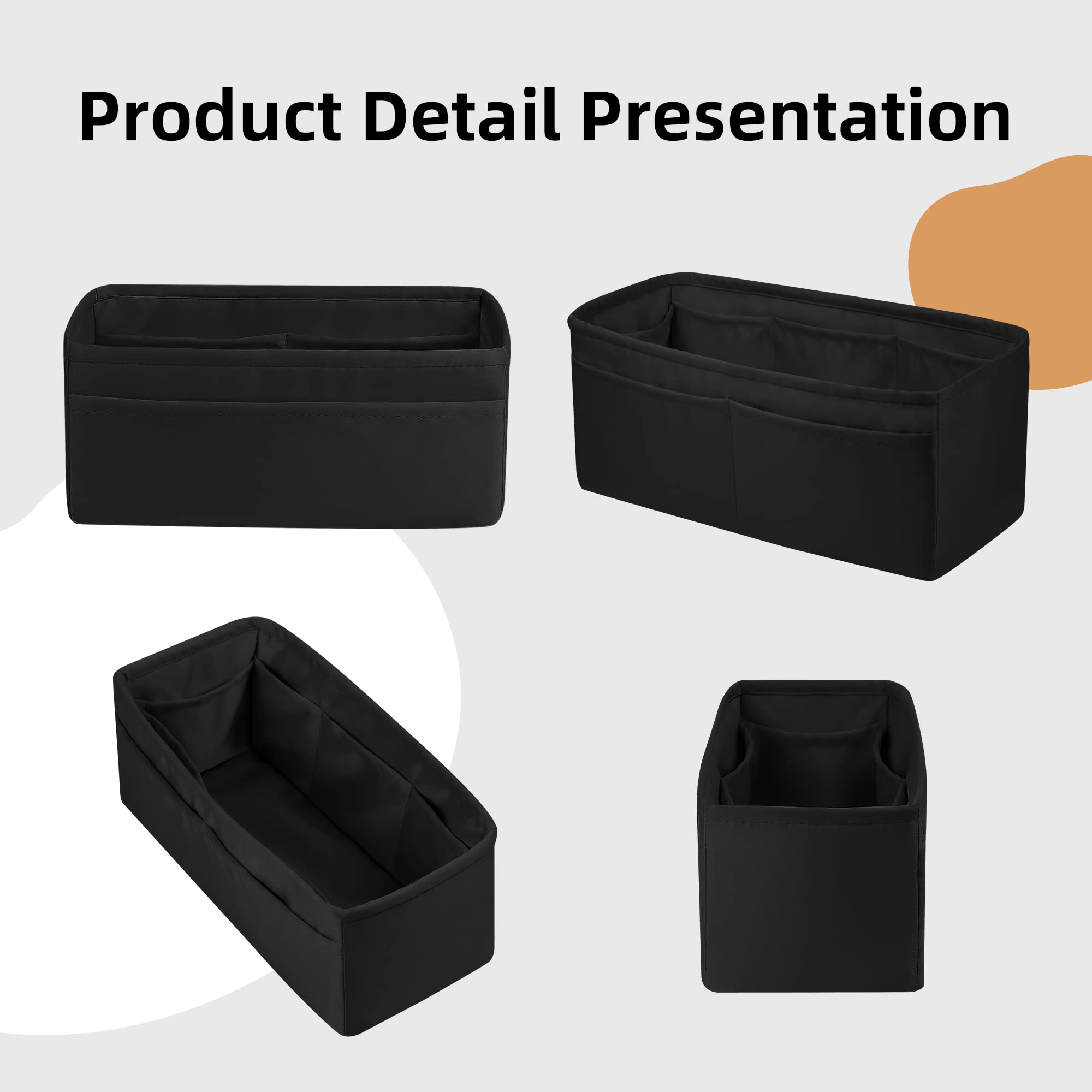 Luxury Silky Purse Organizer Insert for Handbags & Totes - Fits Hermes 24/24-35 Bags (Black, 35) - Perfect for Travel, Work & Everyday Bag Organization