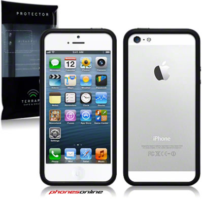 Apple iPhone 5 / 5S Bumper Case - Shockproof Protective Cover - Slim Fit Black - Perfect for Everyday Use & Outdoor Activities