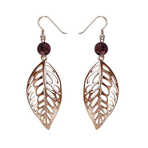 Elegant Silver Smile Leaf Earrings for Women - Gold, Rose Gold & Silver Leaf Dangle Earrings | Perfect for Parties, Weddings & Everyday Wear