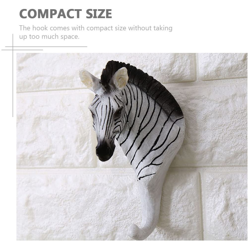 Garneck Decorative Animal Wall Hooks - Zoo Themed Coat Hooks for Home Entryway, Towel & Robe Hanging (Zebra Design, Resin Wall Mounted Hooks) - Perfect for Kids' Rooms, Bathrooms & Entryway Organization