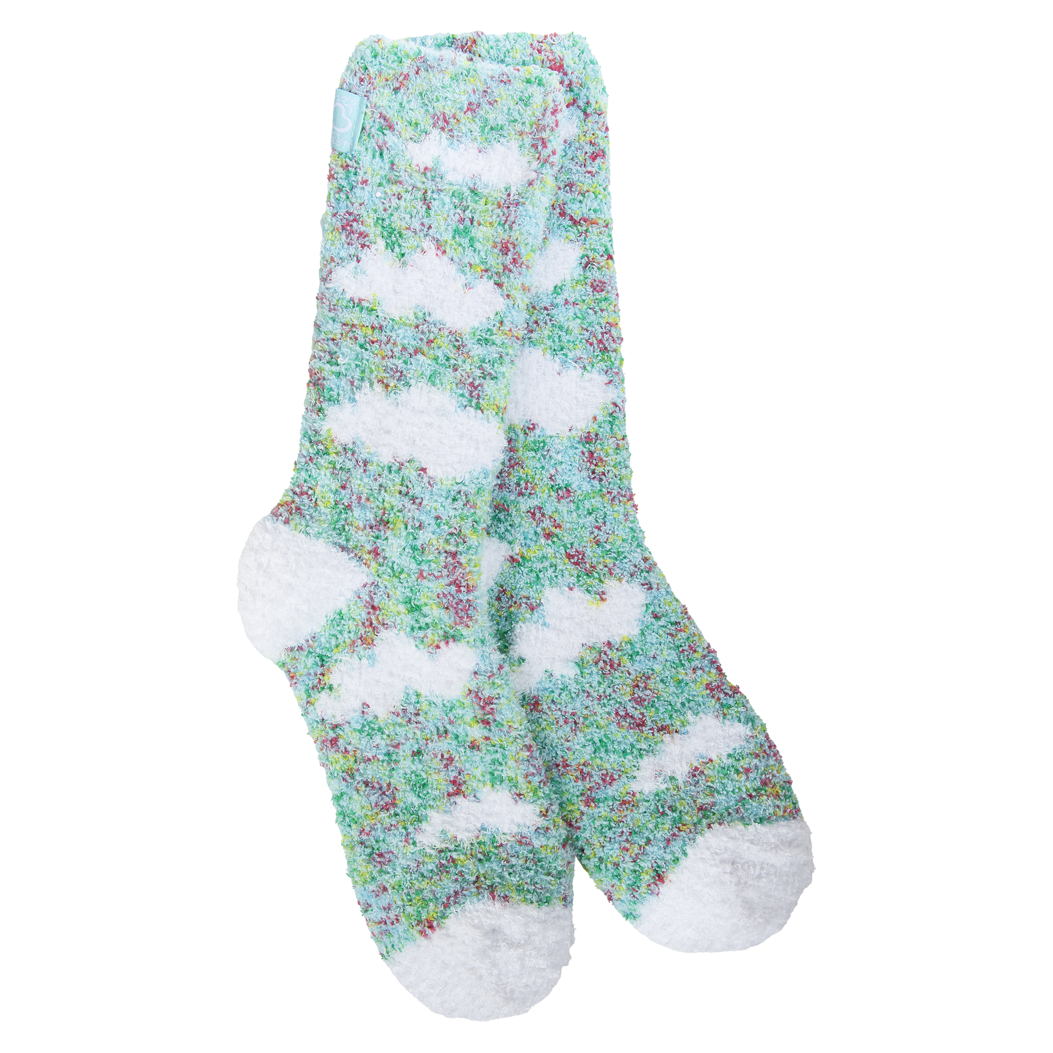 Cozy Crew OS Cloud Aqua Blue Confetti Unisex Socks - Ultra Soft Comfort for Men & Women - Perfect for Lounge, Home & Casual Wear