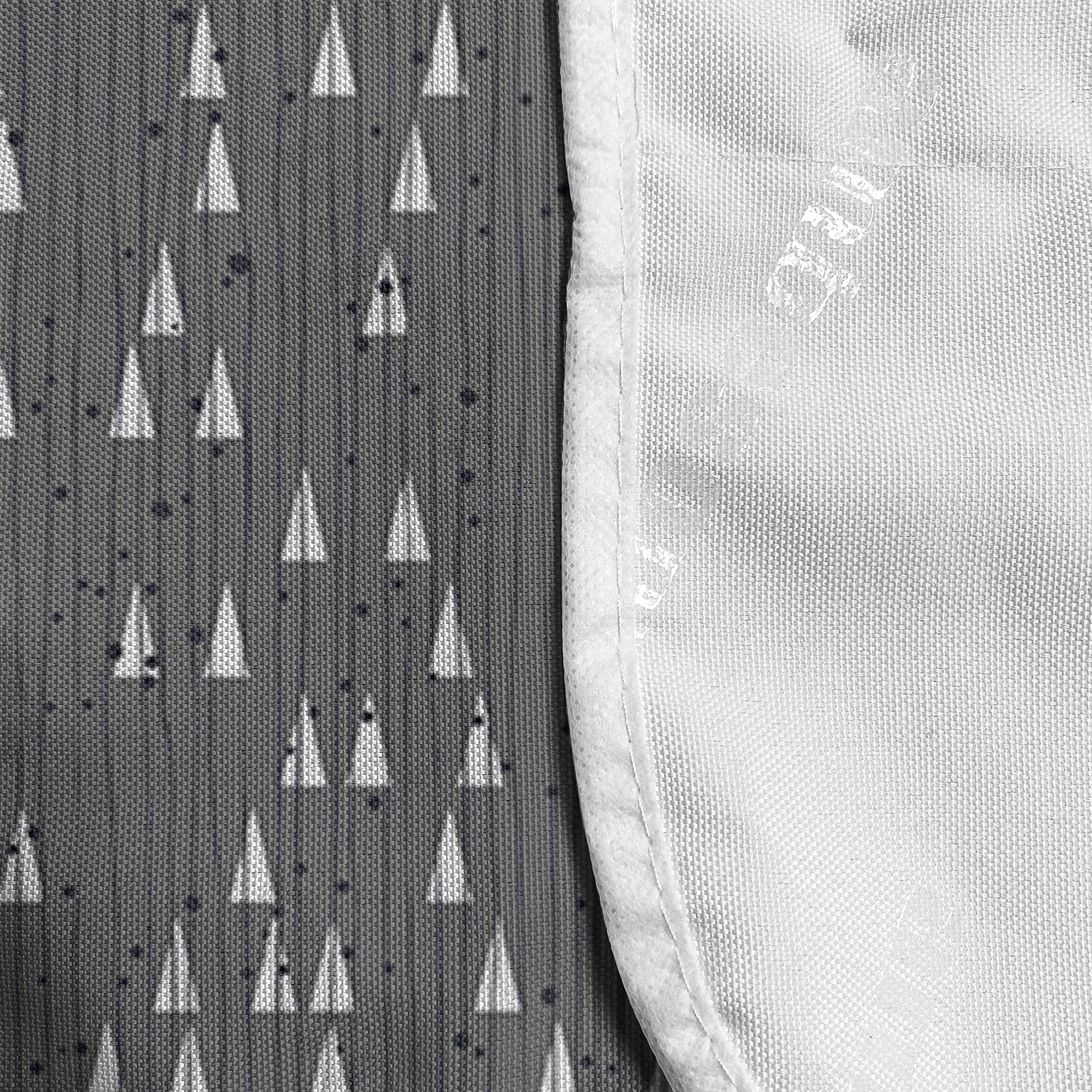 Ambesonne Waterproof Microwave Cover - Grey White Geometric Triangle Pattern, 36