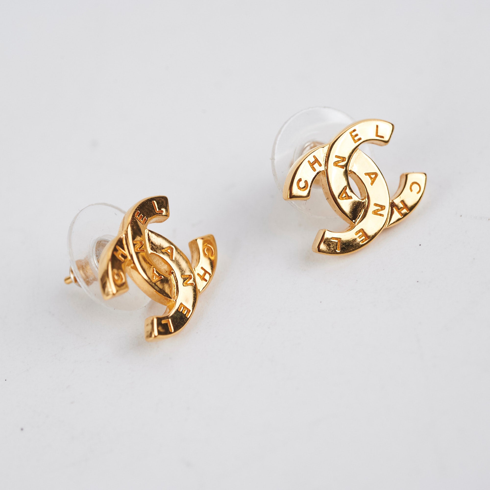 Chanel CC Logo Gold Stud Earrings - Fashion Jewelry for Women | Perfect for Parties, Weddings & Everyday Elegance