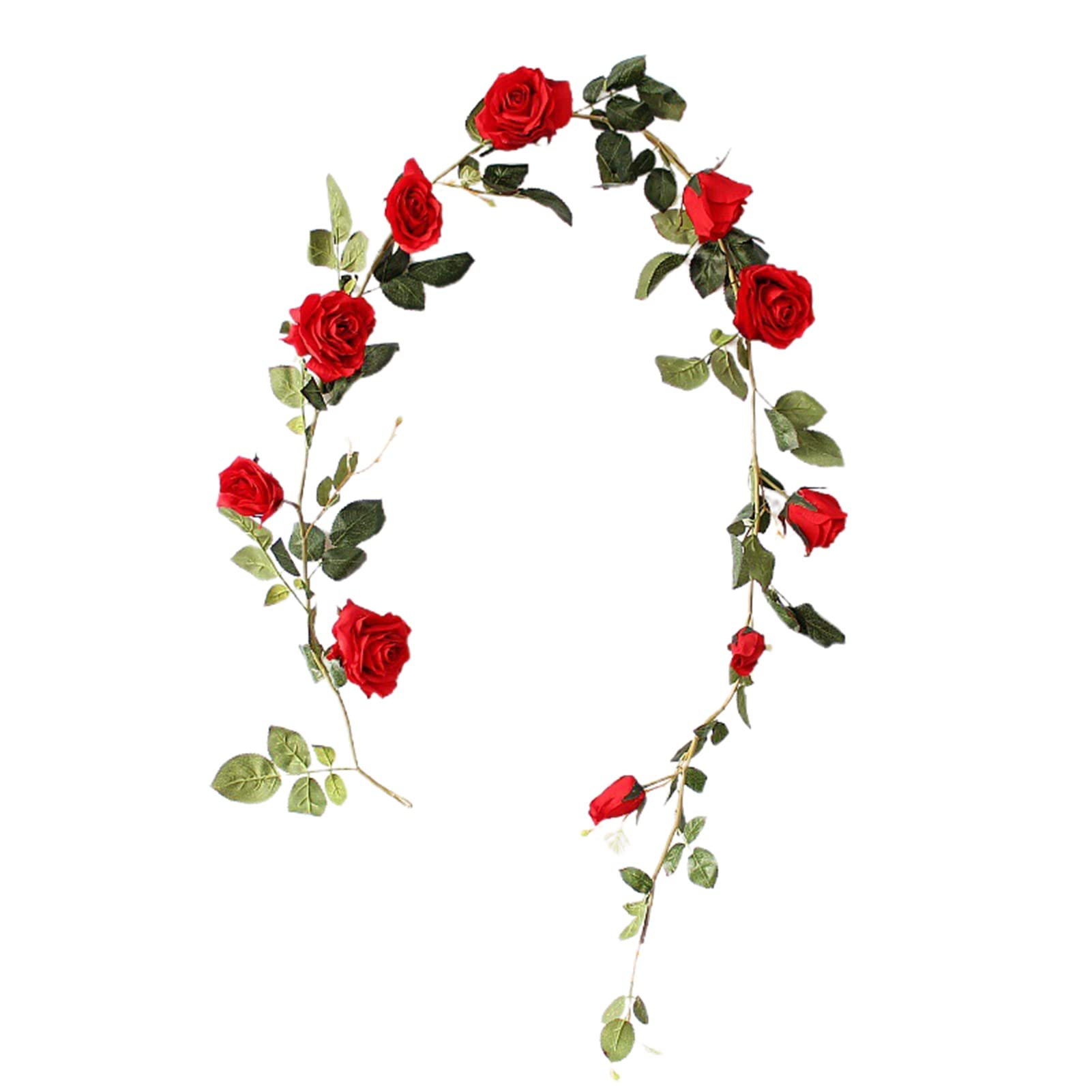 1.8M Artificial Silk Rose Vine Garland - Realistic Faux Flower Decor for Wedding, Office, Home, Party | Elegant Floral Arrangement for Wall, Door, Table & Event Decoration