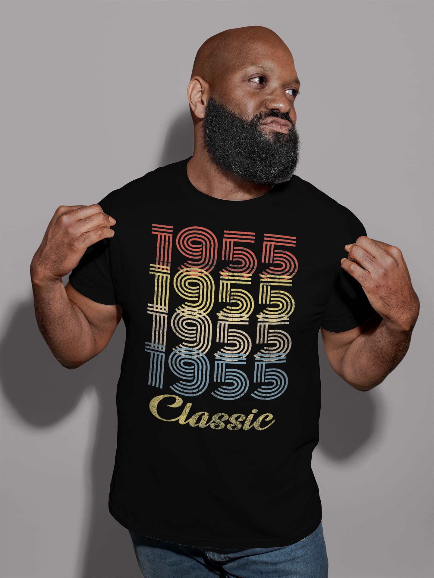 Vintage 1955 Retro 70th Birthday Gift T-Shirt for Men - Classic 70 Years Old Birthday Present - Perfect for Parties, Family Gatherings & Milestone Celebrations
