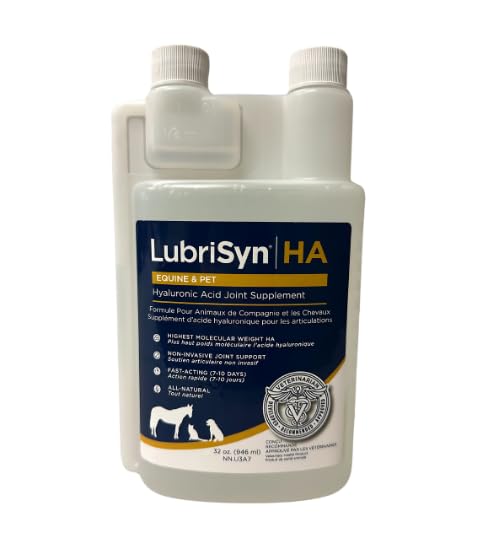 LubriSyn Hyaluronan Joint Supplement for Dogs & Cats - 32 oz Liquid Formula Supports Mobility & Joint Health - Ideal for Senior Pets & Active Animals