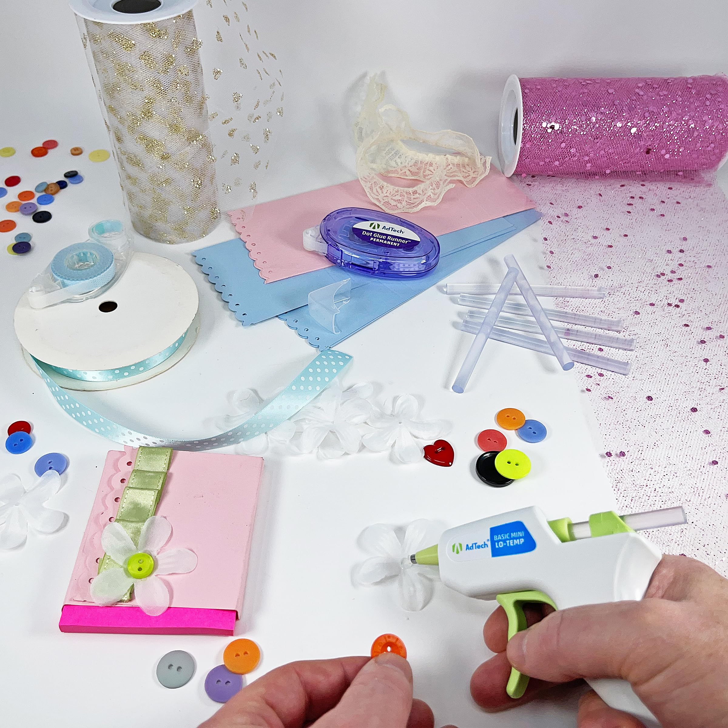 Low Temperature Mini Glue Gun Kit with 10 Glue Sticks - Perfect for DIY Crafts, Home Repairs, and Small Projects