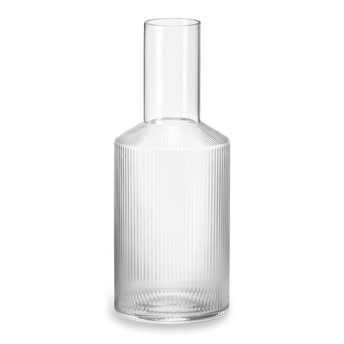 FERM LIVING Ripple Glass Carafe - Clear Water Pitcher for Home, Kitchen & Dining Table - Perfect for Serving Juice, Iced Tea & Cocktails