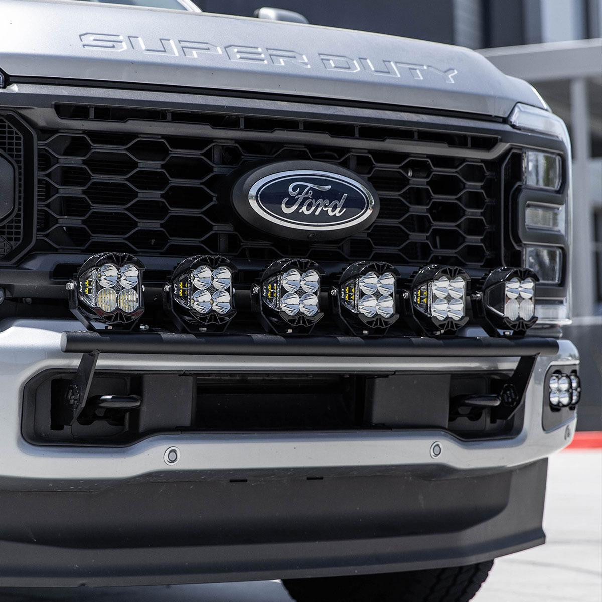 2023-2024 Ford F250 F350 Bull Bar with LED Light Kit - Heavy Duty Off-Road Grille Guard for Truck Protection & Adventure Driving