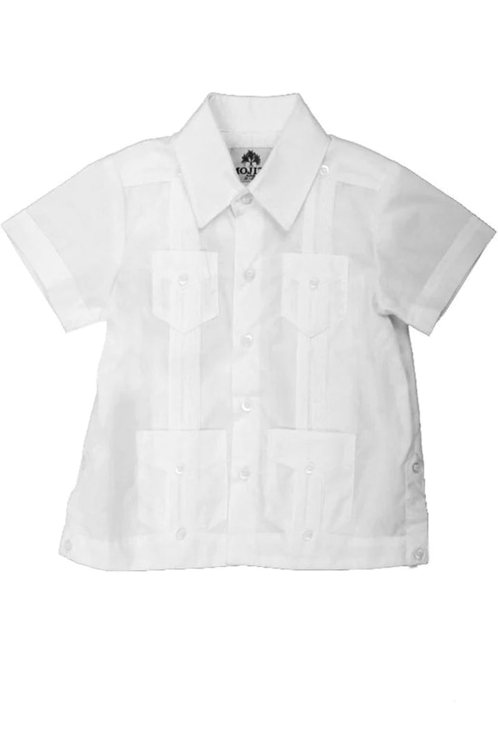 Boys Guayabera Shirt (2847) - Stylish Mexican Traditional Shirt for Kids - Perfect for Parties, Weddings & Summer Outfits