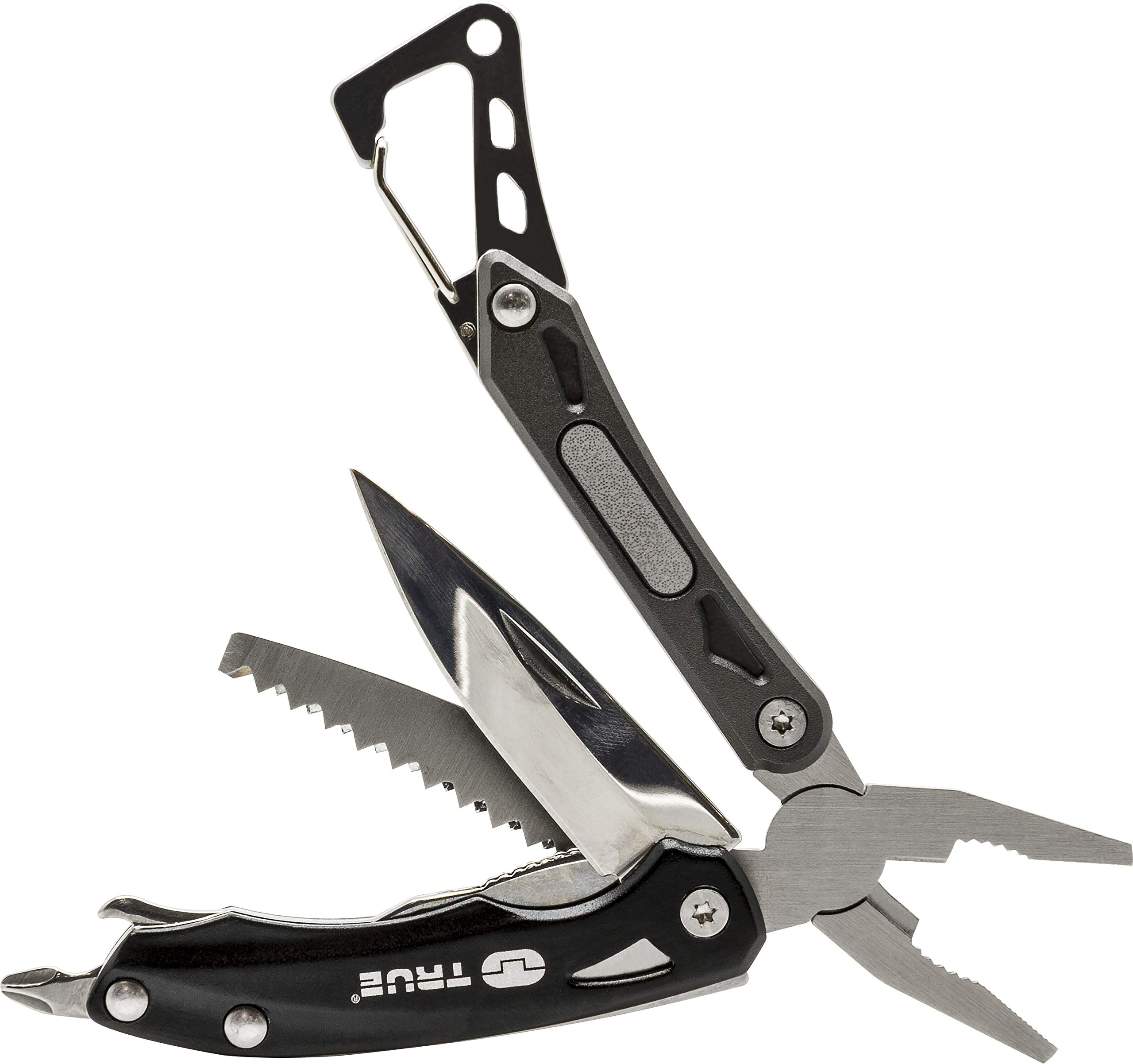 True Utility TU180 7-in-1 Compact Multitool with Pliers, Knife, Screwdrivers - Perfect for Camping, Hiking, Emergency Kits & Everyday Carry (EDC)