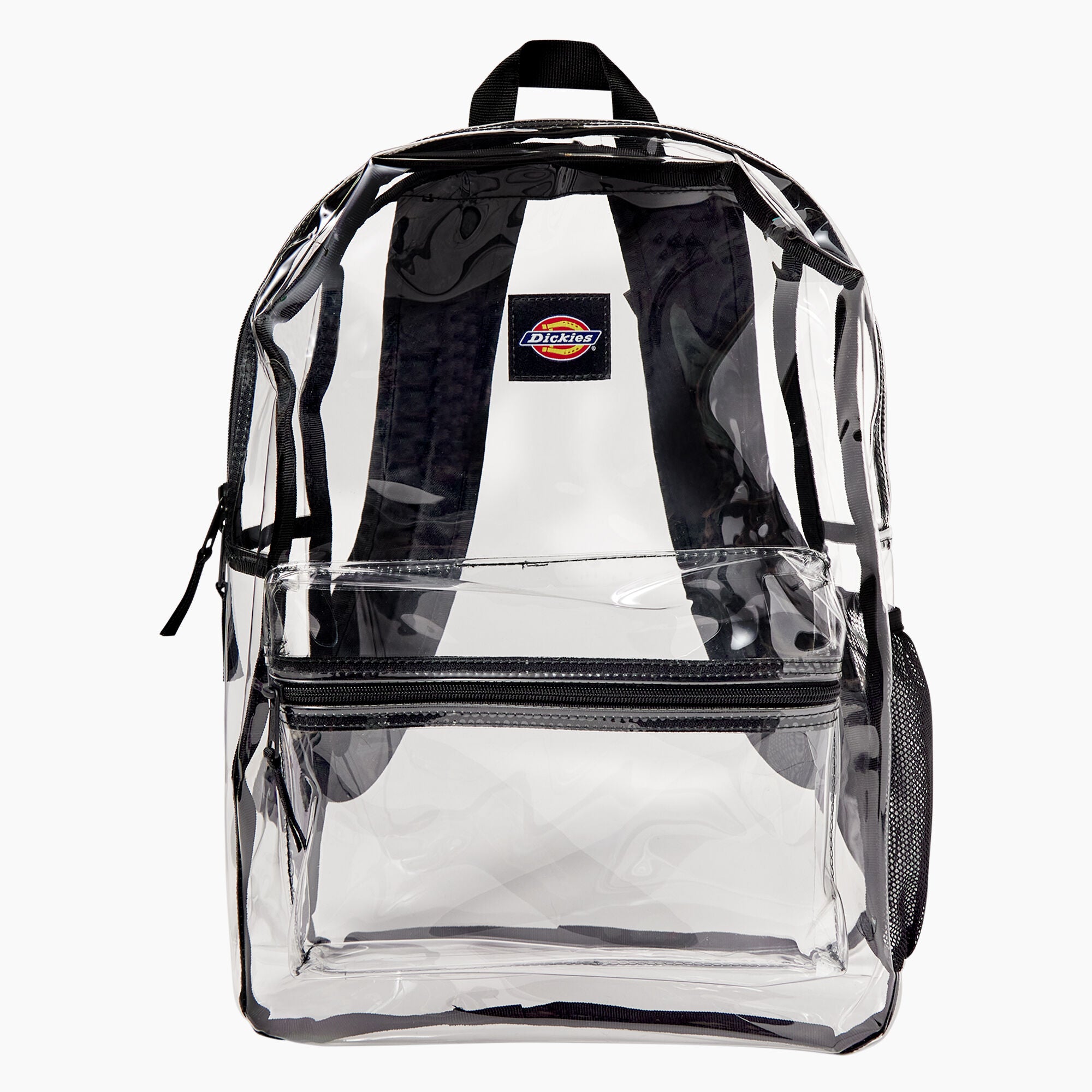 DICKIES Essential Clear Backpack for School, Work & Travel - Transparent PVC Backpack with Multiple Pockets for Security Check & Daily Use
