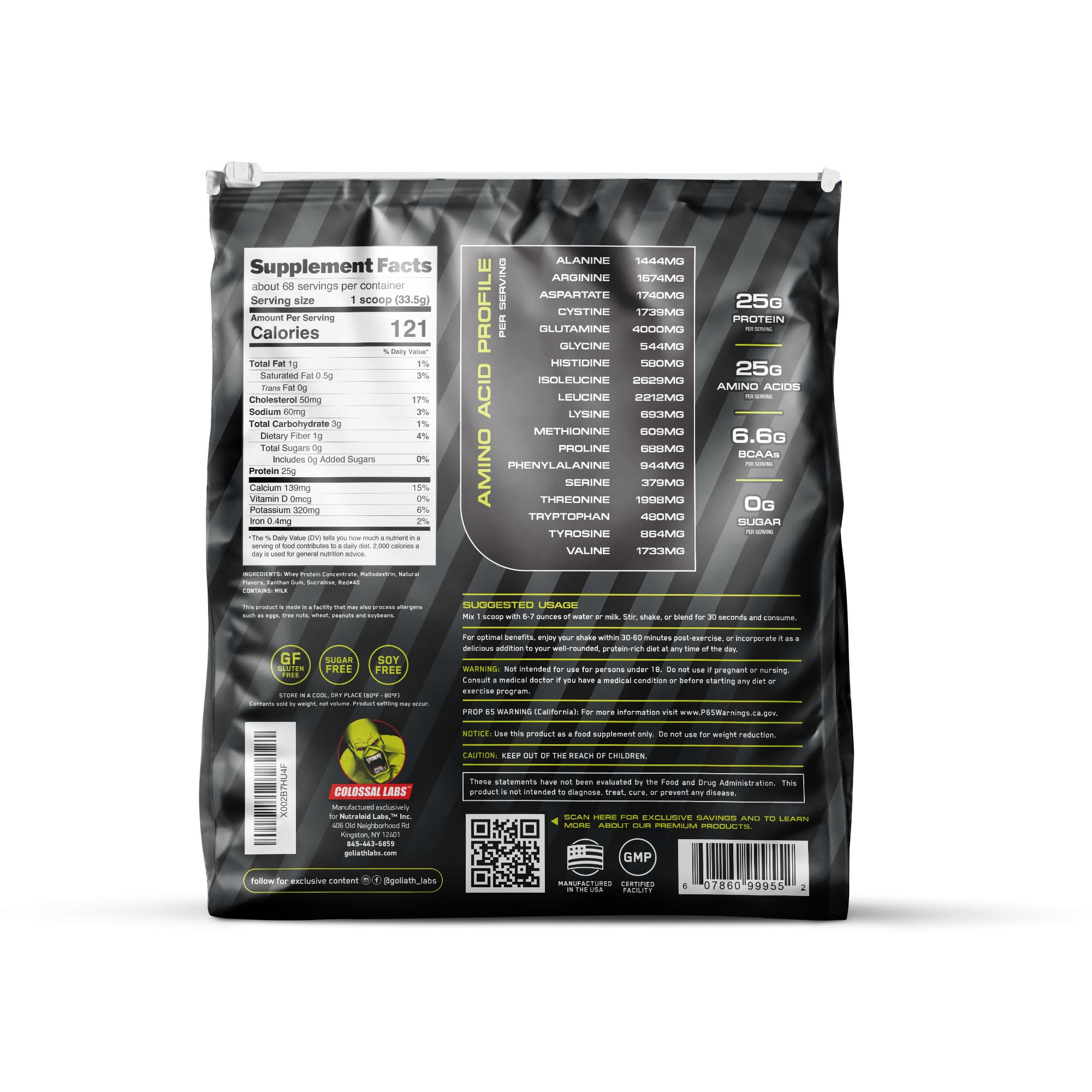 Muscle Protein Whey Powder - 5 lbs Cold Filtered Whey Protein with 25g Pure Protein & 6.6g BCAAs per Serving (Vanilla) - Ideal for Post-Workout Recovery & Muscle Building