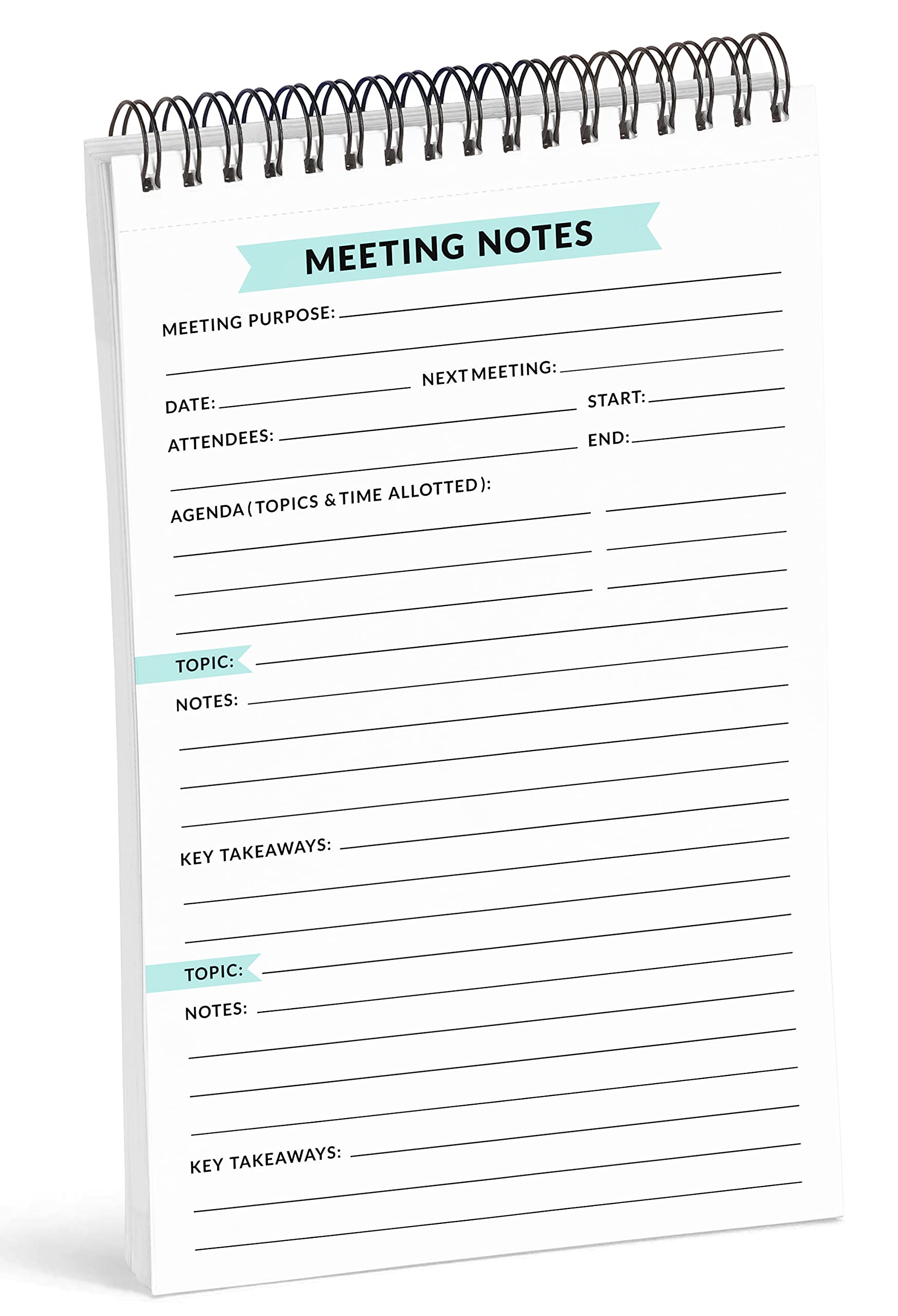 6” X 9” Spiral Notepad - To Do List Planner with Motivational Quotes, 50 Tear-Off Sheets for Office, School & Daily Organization - Classic White Meeting Notes & Checklist Pad