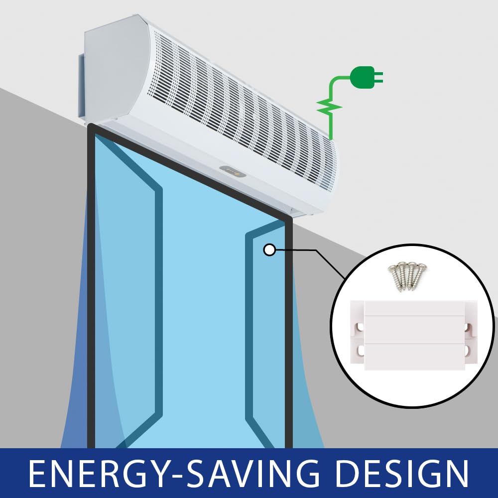 Wostore 36-Inch Commercial & Household Remote Control Air Curtain - 3 Speed Settings, Super Power, Includes Free Magnetic Door Switch - Perfect for Restaurants, Retail Stores & Home Entryways