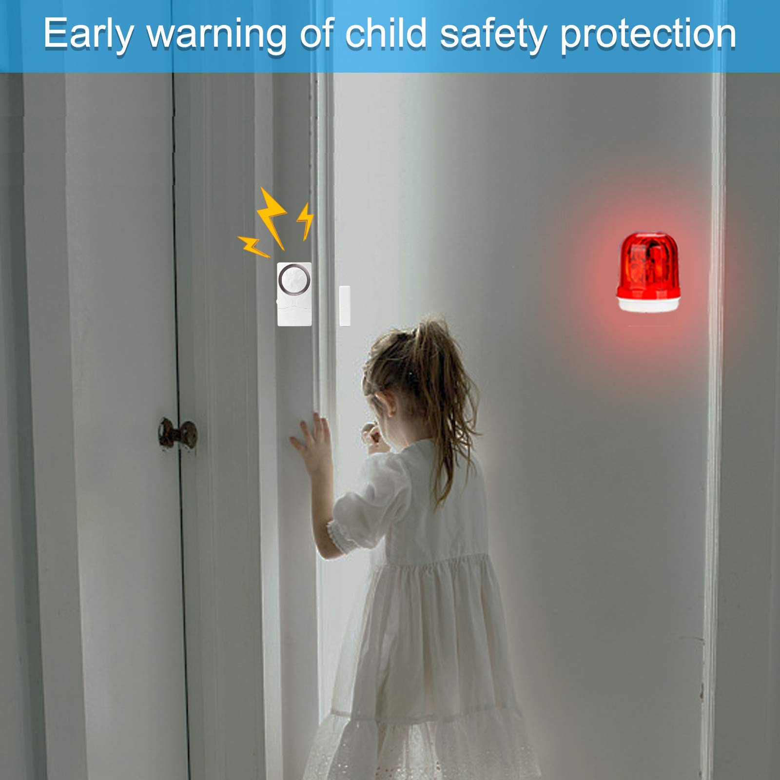 2 Pack Wireless Door and Window Alarm - 110dB Super Loud Magnetic Sensor Security Alarm with Time Delay for Home, Pool, Kids Safety | Burglar & Anti-Theft Alarm System for Enhanced Home Security
