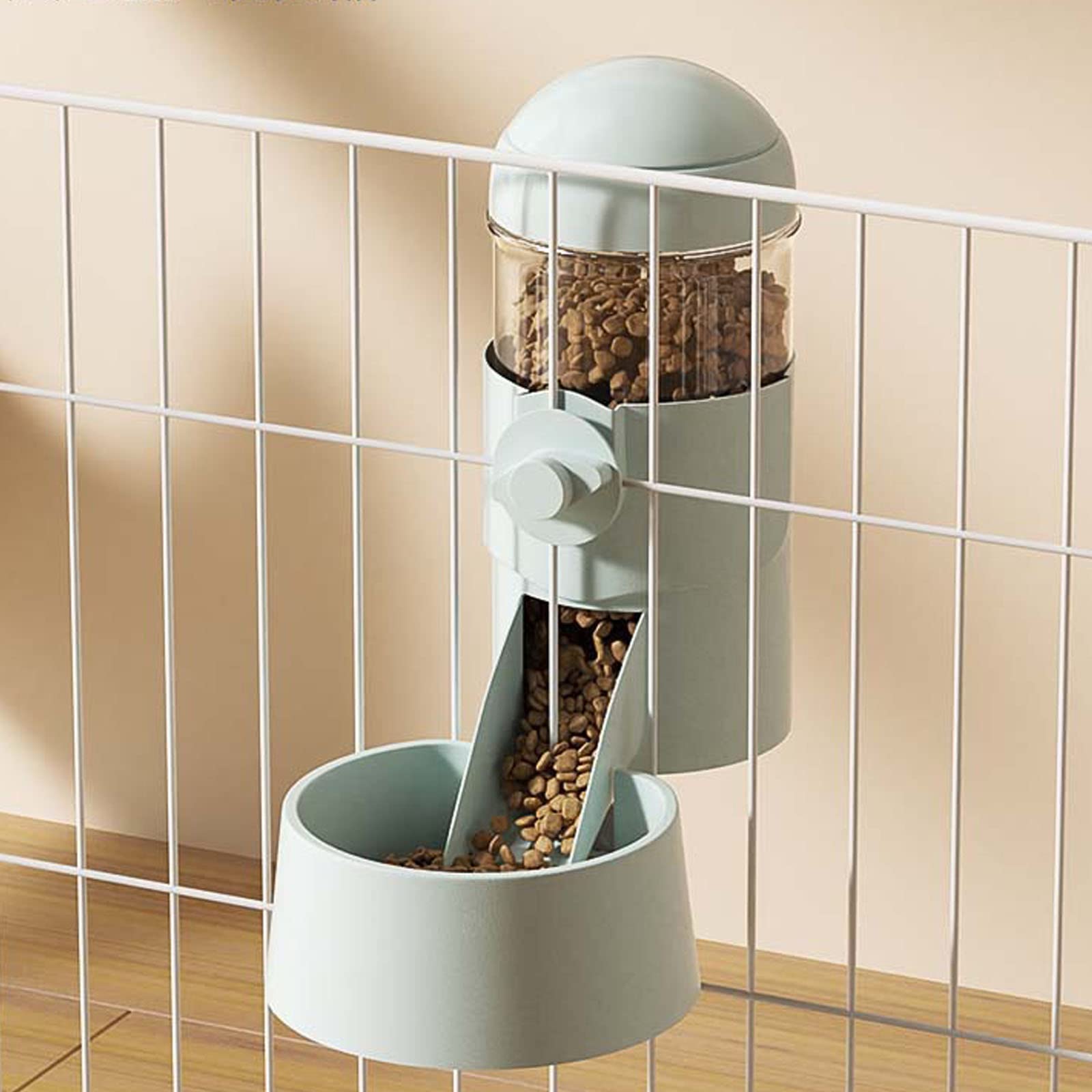 Automatic Gravity Pet Feeder and Water Bowl Set for Dogs, Cats, Rabbits, Hamsters, Chinchillas & Hedgehogs - Hanging Cage Mount Food Dispenser & Drinking Bowl (Green) - Perfect for Home, Travel & Multi-Pet Households