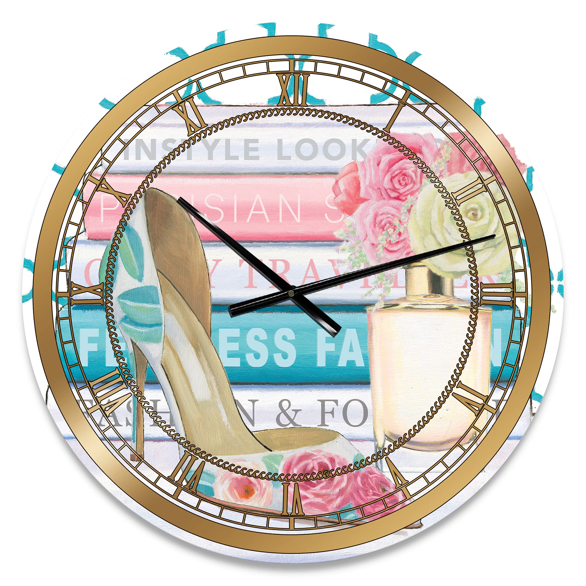 Pink Fashion High Heels Wall Clock - Large Glamorous Kitchen Decor for Women - Perfect for Bedroom, Living Room & Office Décor
