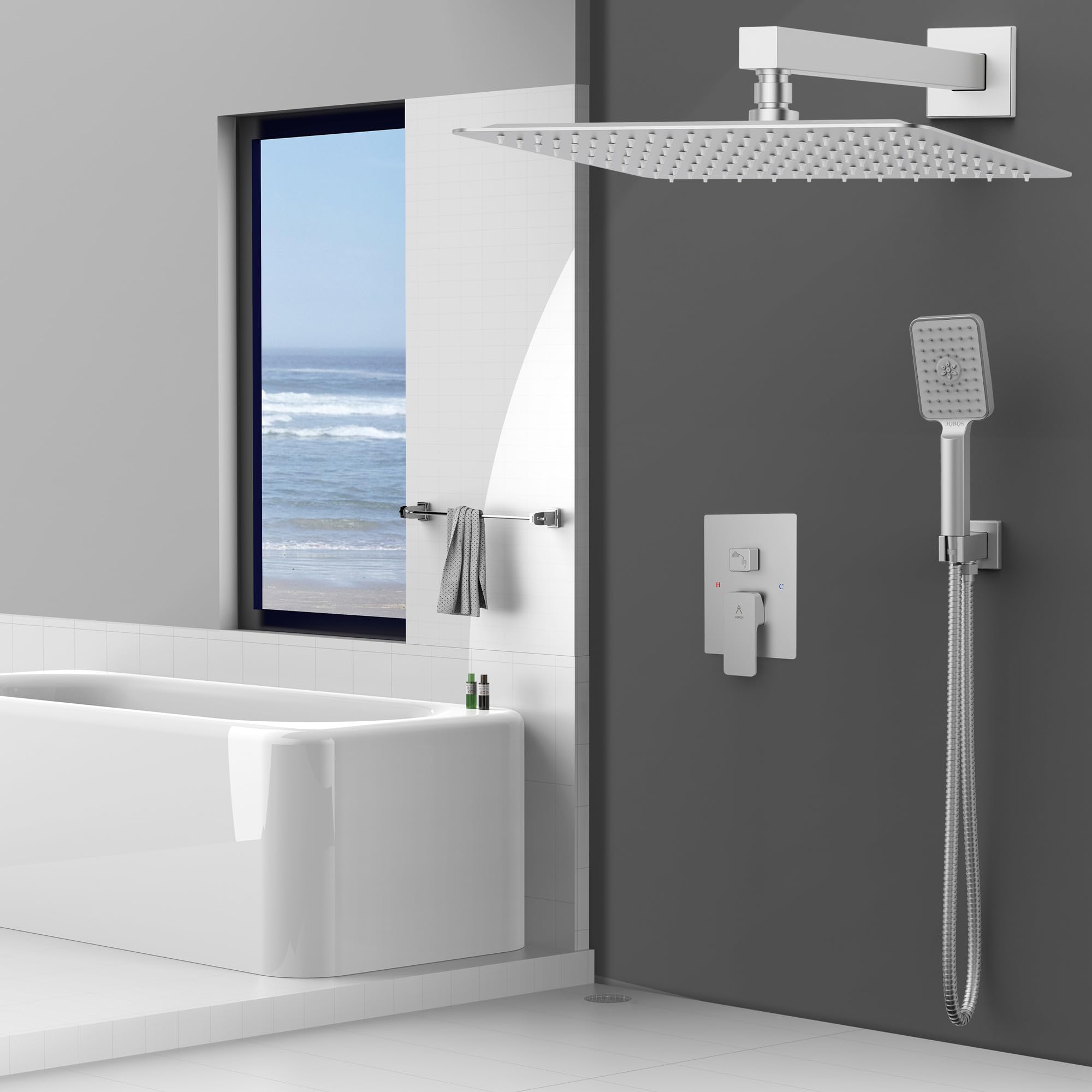 Modern Brass Rain Shower System Set - 12
