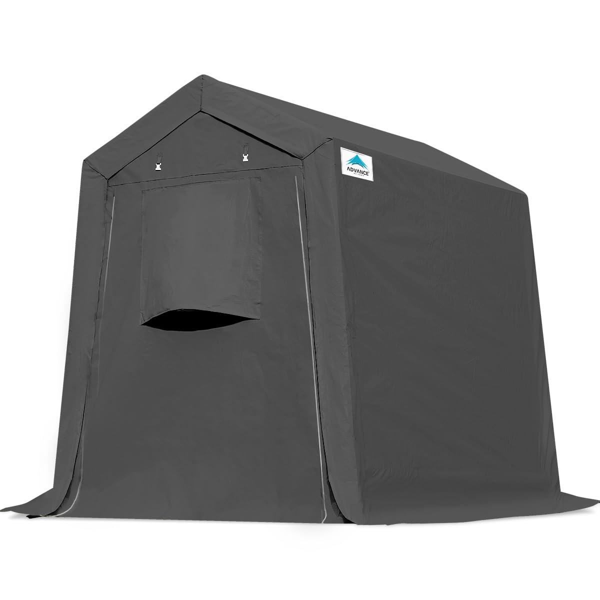 ADVANCE OUTDOOR 6X8 ft Portable Storage Shelter Shed - Waterproof & UV Resistant with 2 Zipper Doors & Vents | Perfect for Motorcycle, Carport, Garden Equipment & Outdoor Storage | Gray