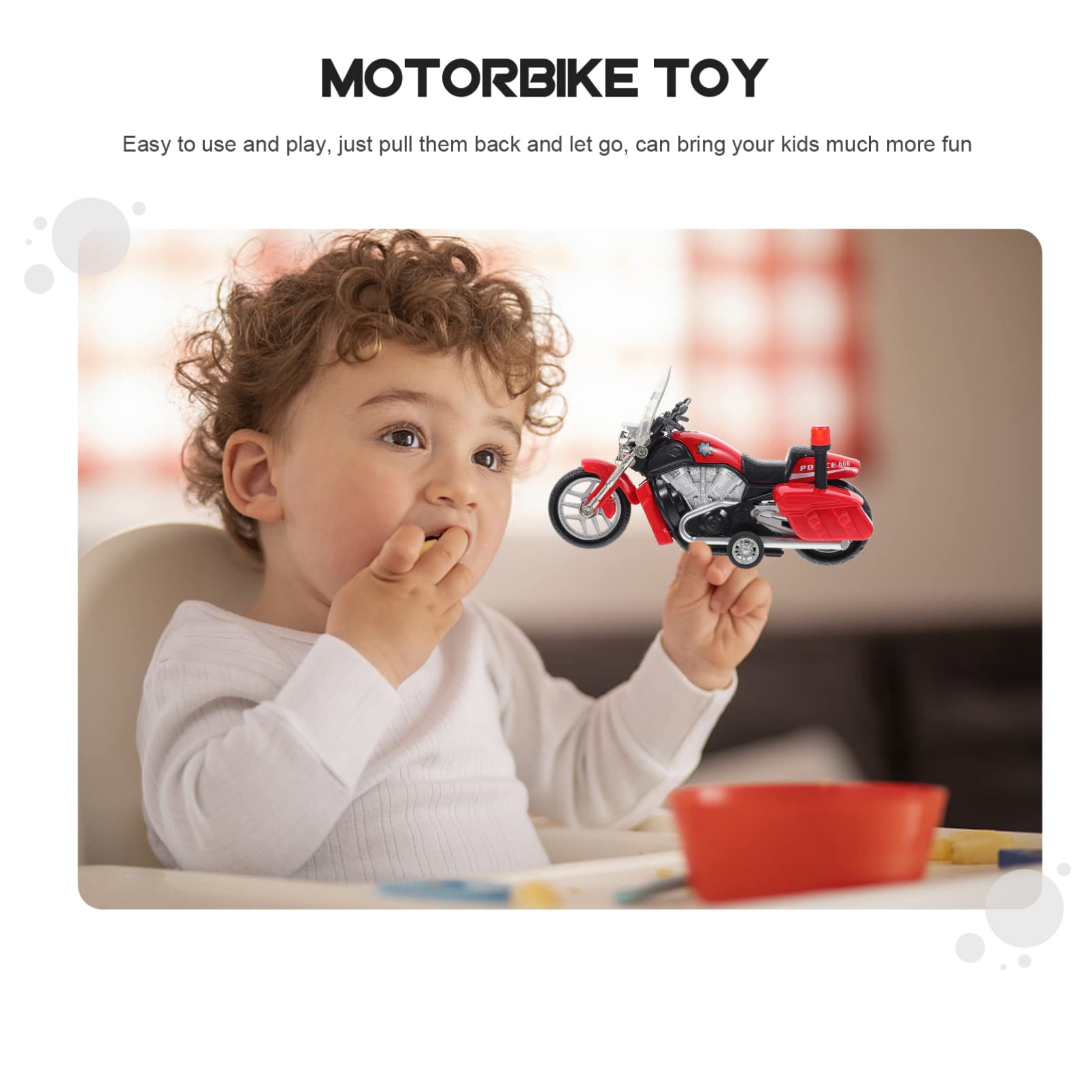 iBasenice Pull-Back Motorcycle Toy - Realistic Police Motorbike Model, Mini Simulation Bike Toy for Kids, Fun Pull-Back Car Toys for Boys & Girls | Perfect for Pretend Play, Birthday Gifts & Collectibles