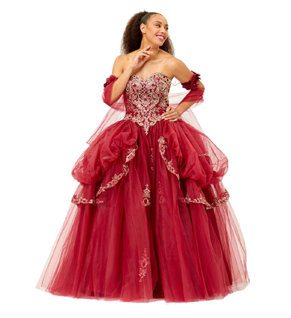 FDS120 Elegant Off-The-Shoulder Sweetheart Neckline Ball Gown Dress for Prom, Wedding, and Formal Events - Perfect for Evening Parties, Homecoming, and Special Occasions