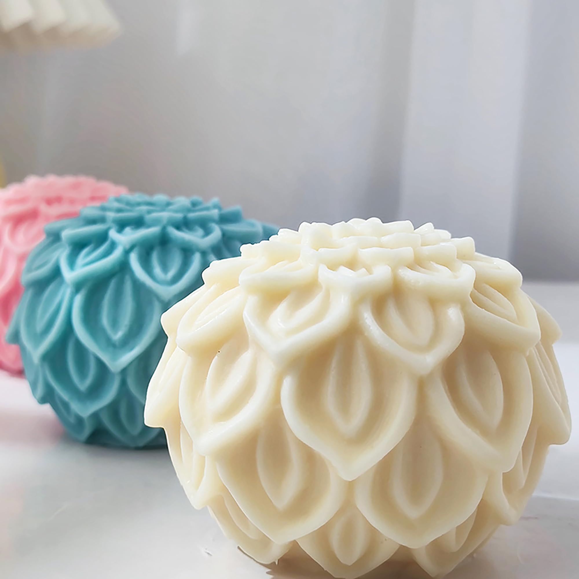 Lotus Resin Mold Ball, Flower Jewelry Silicone Mold, 3D Resin Casting Molds for DIY Craft, Candle Making, Sculpture, Handmade Decorations, Wedding Favors, and Home Art Supplies