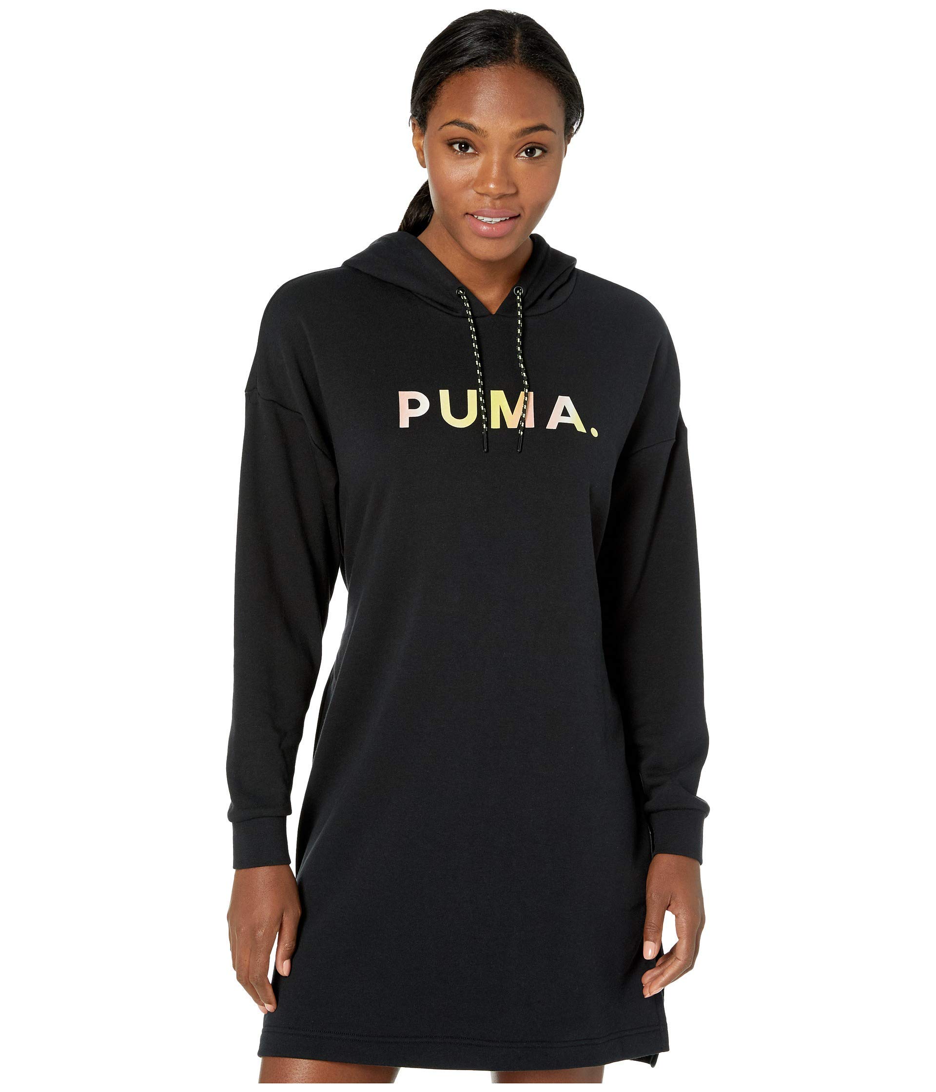 Puma Women's Chase Hooded Dress - Black, Large Size | Casual Wear, Gym to Street Fashion, Lounge & Running Outfit