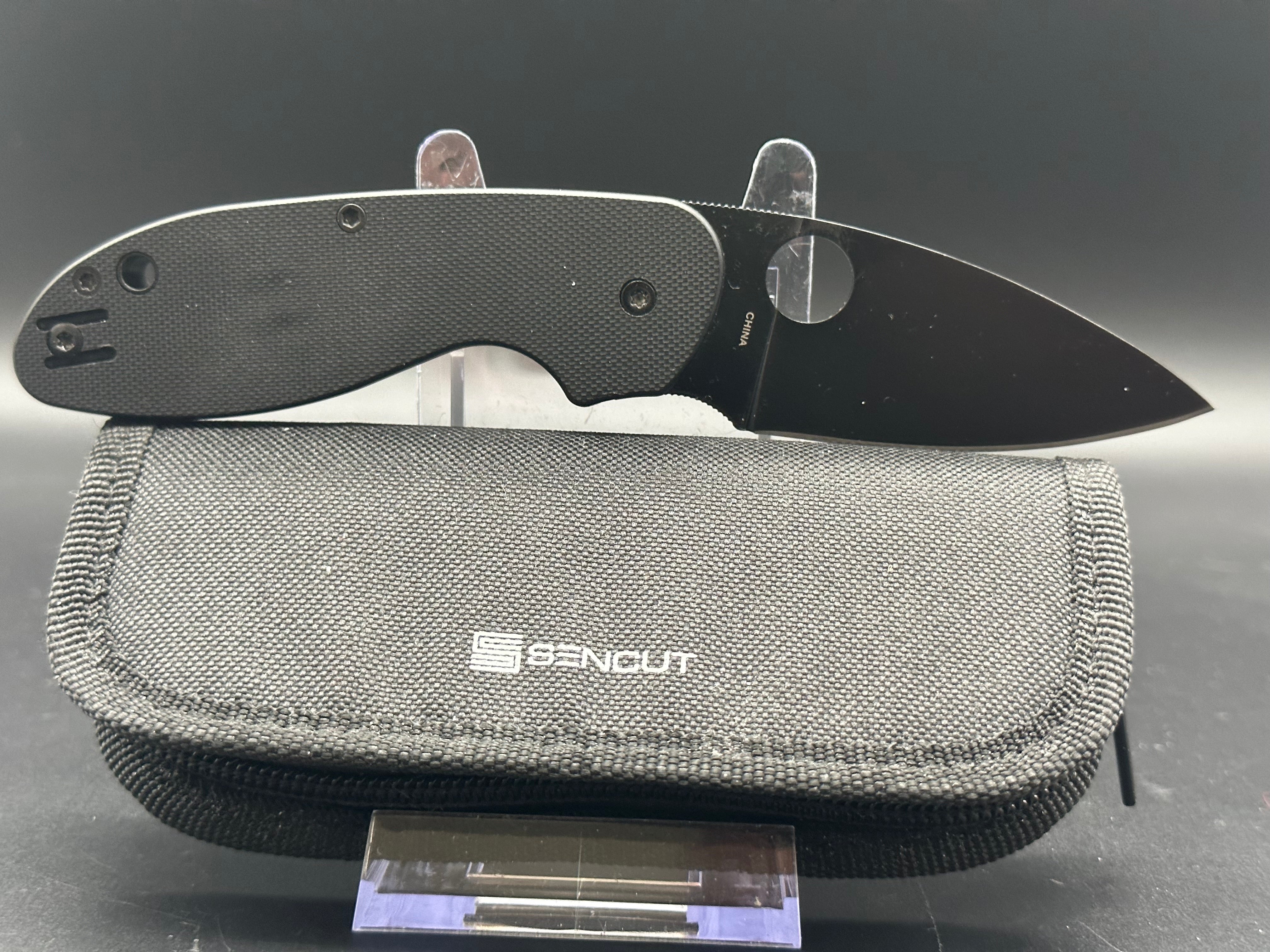 Spyderco Efficient Black Folding Pocket Knife - EDC Tactical Knife for Outdoor Camping, Hiking & Survival Gear