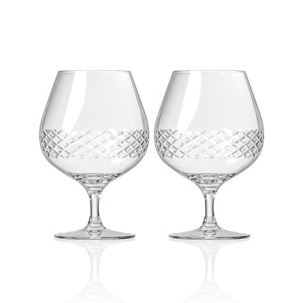 Premium 22.5oz Diamond Brandy Snifter Glasses Set of 2 - Elegant Crystal Glassware for Whiskey, Cognac & Liquor - Perfect for Home Bar, Gifts & Entertaining