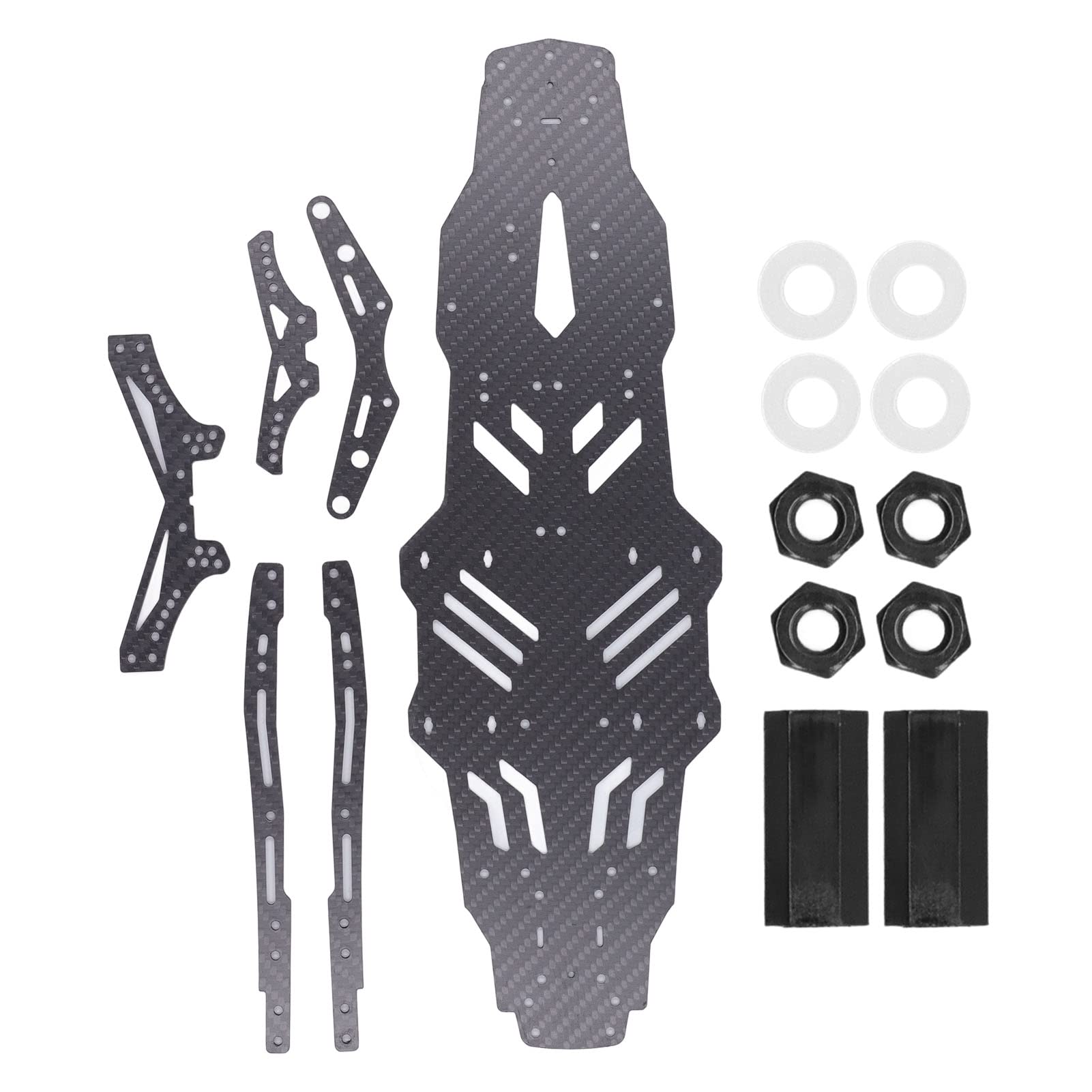 Carbon Fiber RC Car Chassis Upgrade Kit for RMX2.0S 1/10 Scale Drift Car - High Performance Replacement Parts for Racing & Drifting Scenes