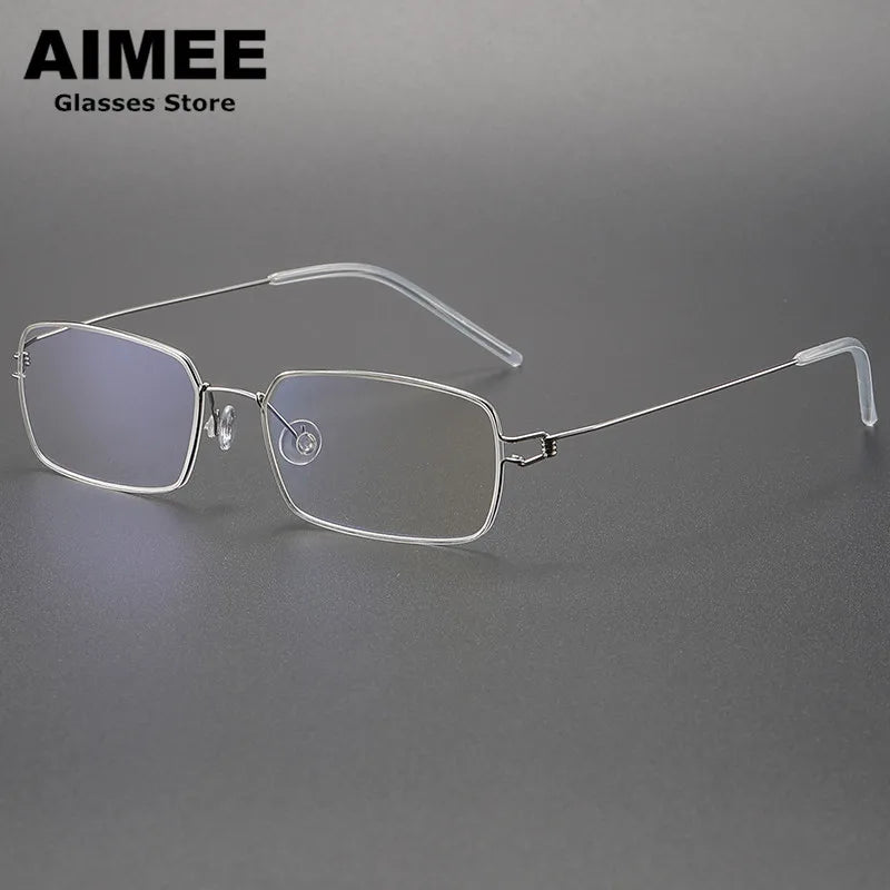 Aimee Women's Full Rim Square Screwless Titanium Eyeglasses 61501 - Lightweight & Durable Glasses for Work, Reading & Fashion