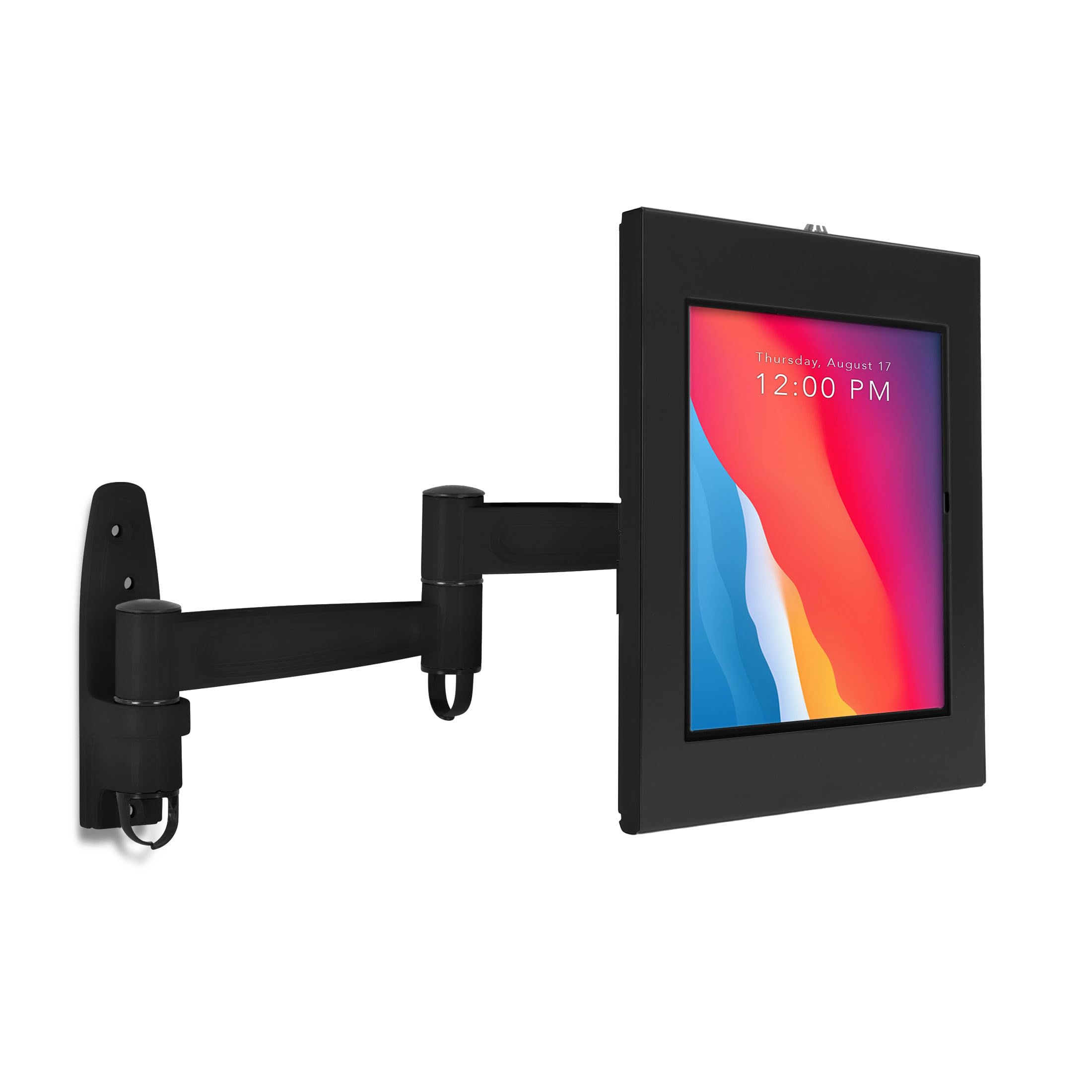 Mount-It! Anti-Theft Tablet Kiosk Wall Mount for iPad 10/9/8, iPad Pro 10.5 & iPad Air 10.5 - Secure Steel Full Motion Locking Kiosk Stand (Black) - Perfect for Retail Stores, Restaurants & Public Spaces