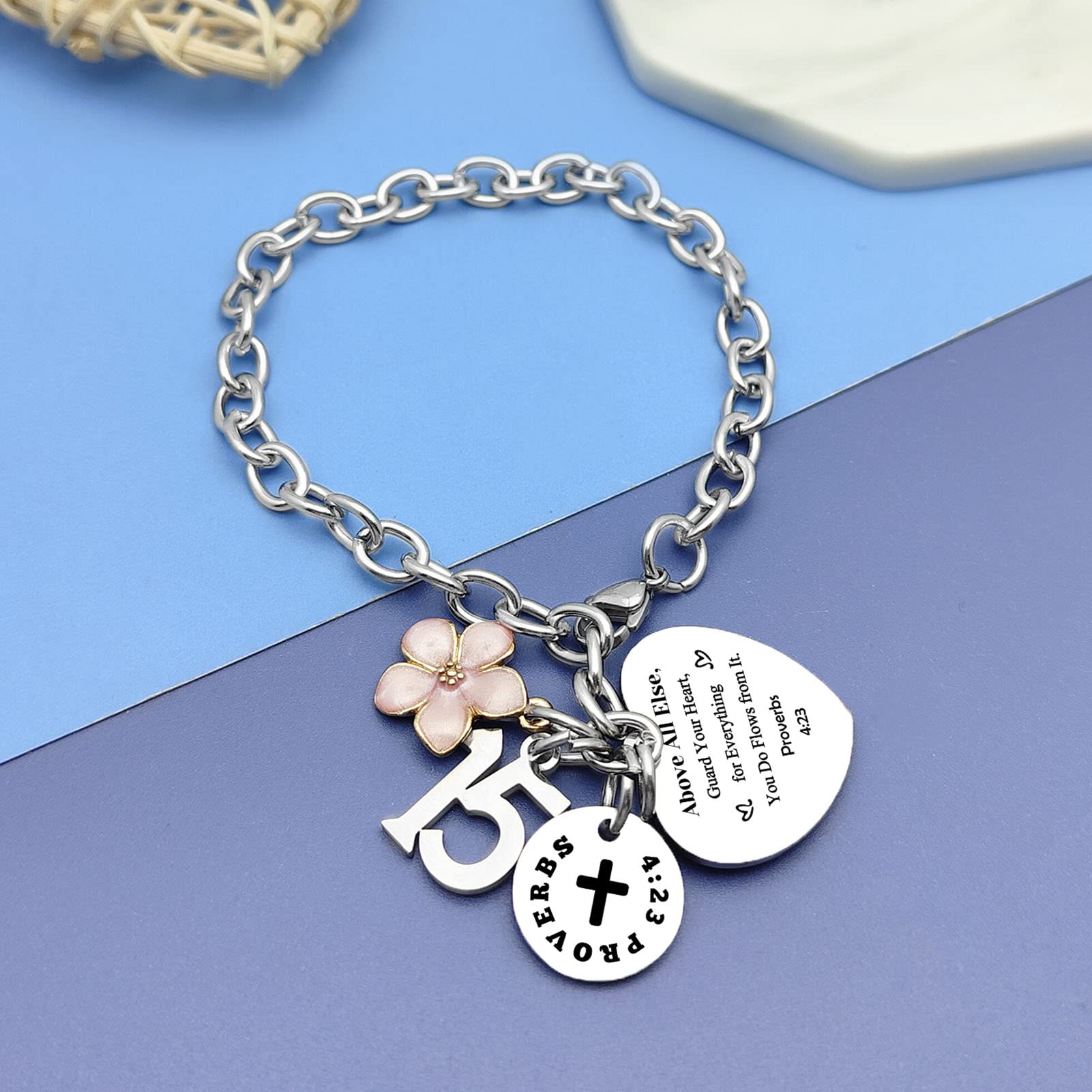 Stainless Steel Charm Bracelet for Women & Girls - Elegant Birthday Gift for Daughter, Granddaughter Age 13-21 | Perfect for Birthdays, Graduation, Christmas & Special Occasions