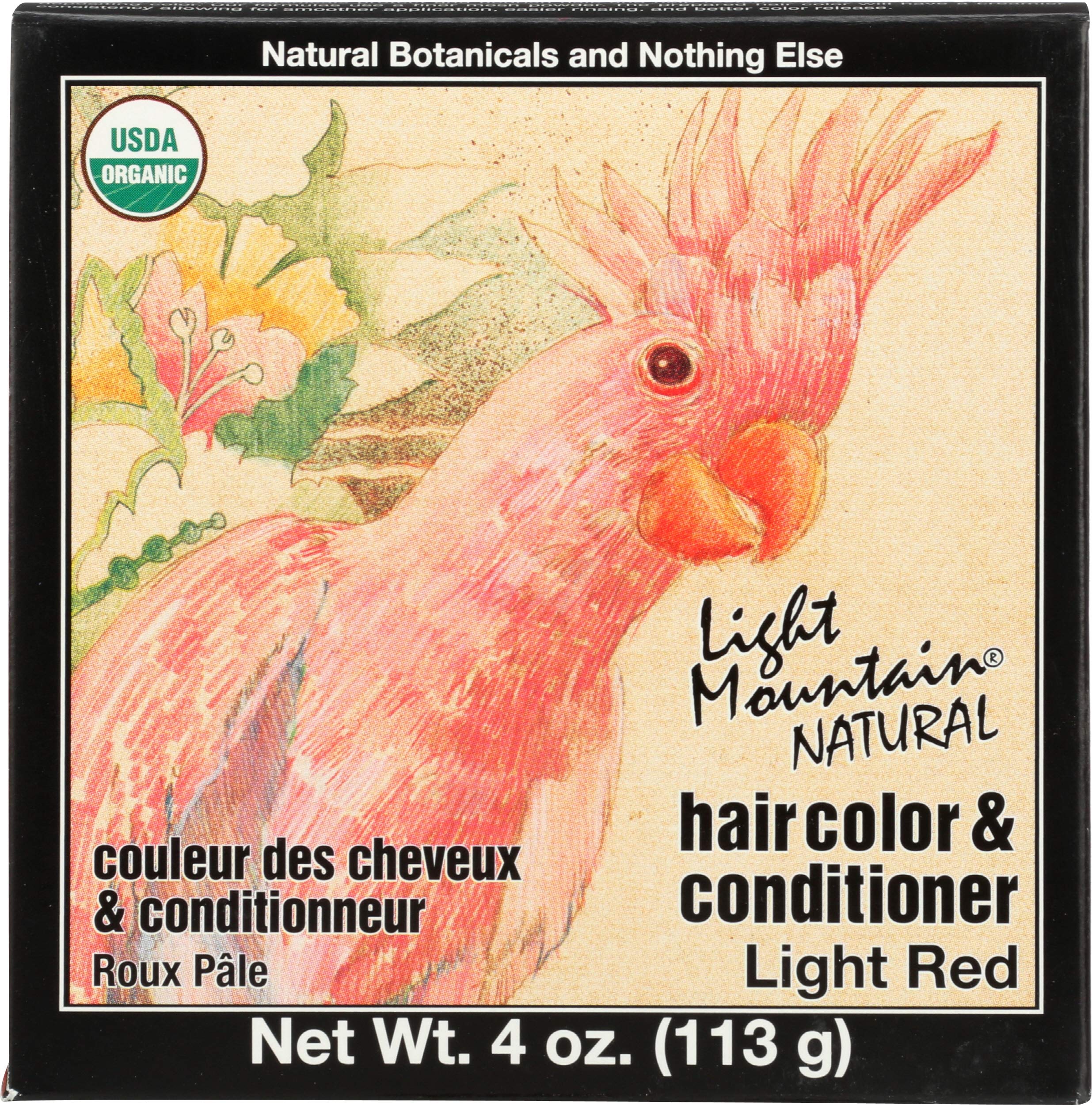 Light Mountain Henna Hair Color & Conditioner - Pure Red 4 Oz Powder for Natural Hair Dye - Vegan & Chemical-Free for DIY Hair Coloring at Home