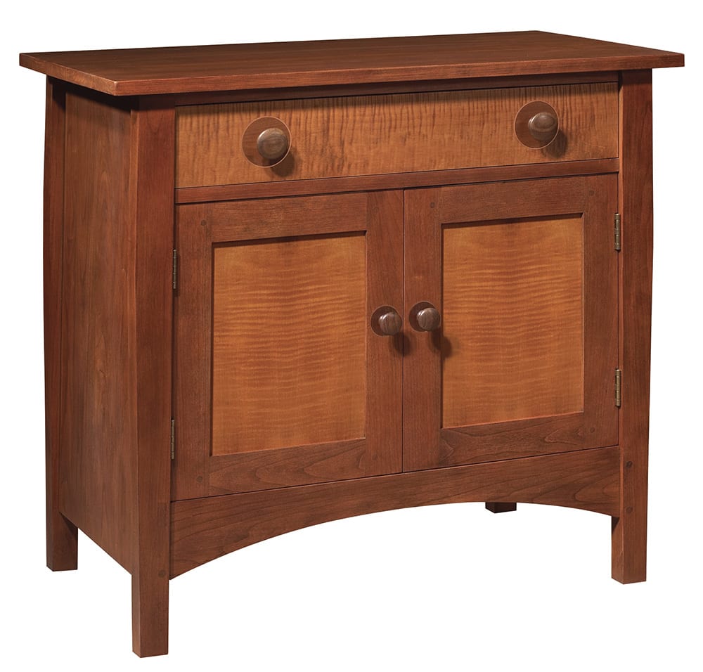 Harvey Ellis Nightstand with Door - Modern Bedside Table with Storage for Bedroom, Living Room & Office - Wooden Night Stand with Drawer & Shelf