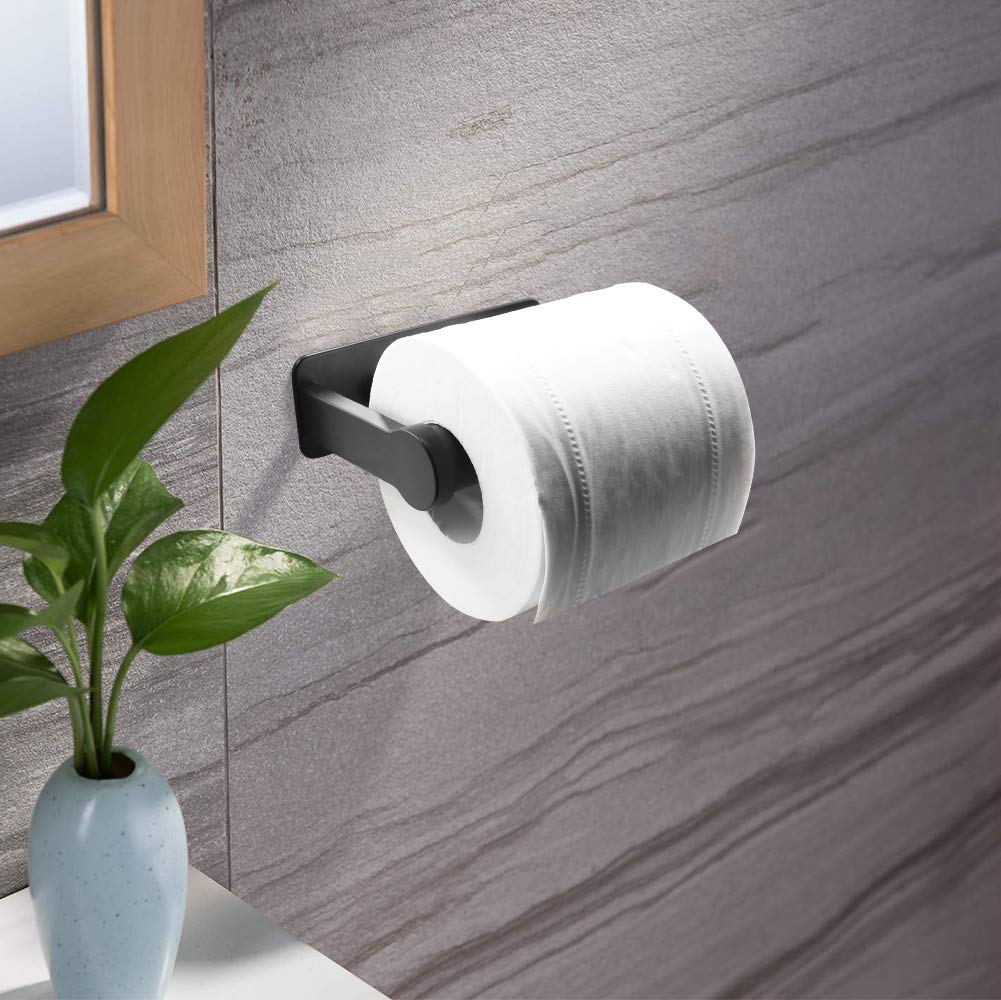 Self-Adhesive Toilet Paper Holder - No Drill Wall Mount Bathroom TP Roll Holder, Aluminum Alloy Rustproof Design for Home, RV & Travel - Perfect for Small Spaces & Modern Bathrooms