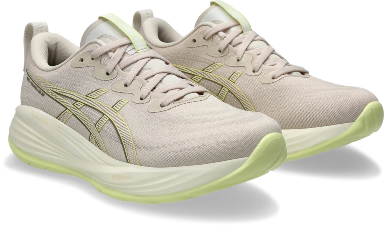 ASICS Women's GEL-Cumulus 27 Running Shoes - Mineral Beige/Huddle Yellow - Lightweight Cushioned Sneakers for Road Running, Jogging & Gym Workouts