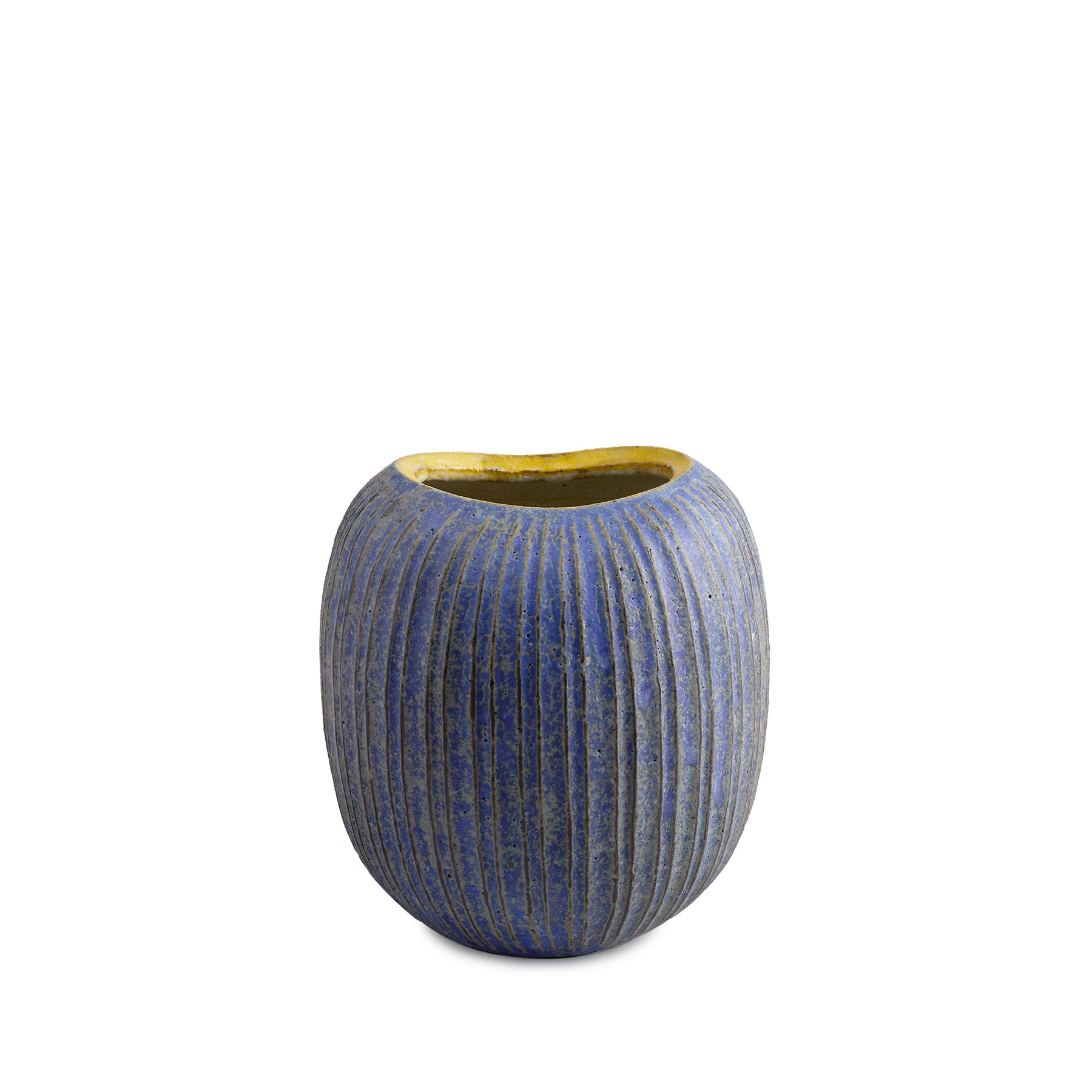 Handmade #4 Potbelly Vase in Indigo Blue - Ceramic Home Decor for Boho, Farmhouse & Modern Living Rooms, Wedding Centerpieces