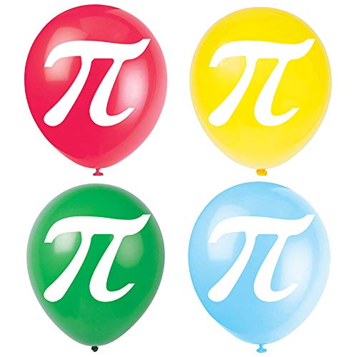 Pi Latex Balloons 12 Inch (16 Pack) - Pi Symbol Birthday Party Decorations & Supplies for Math Themed Celebrations, Classroom Activities, and Science Events