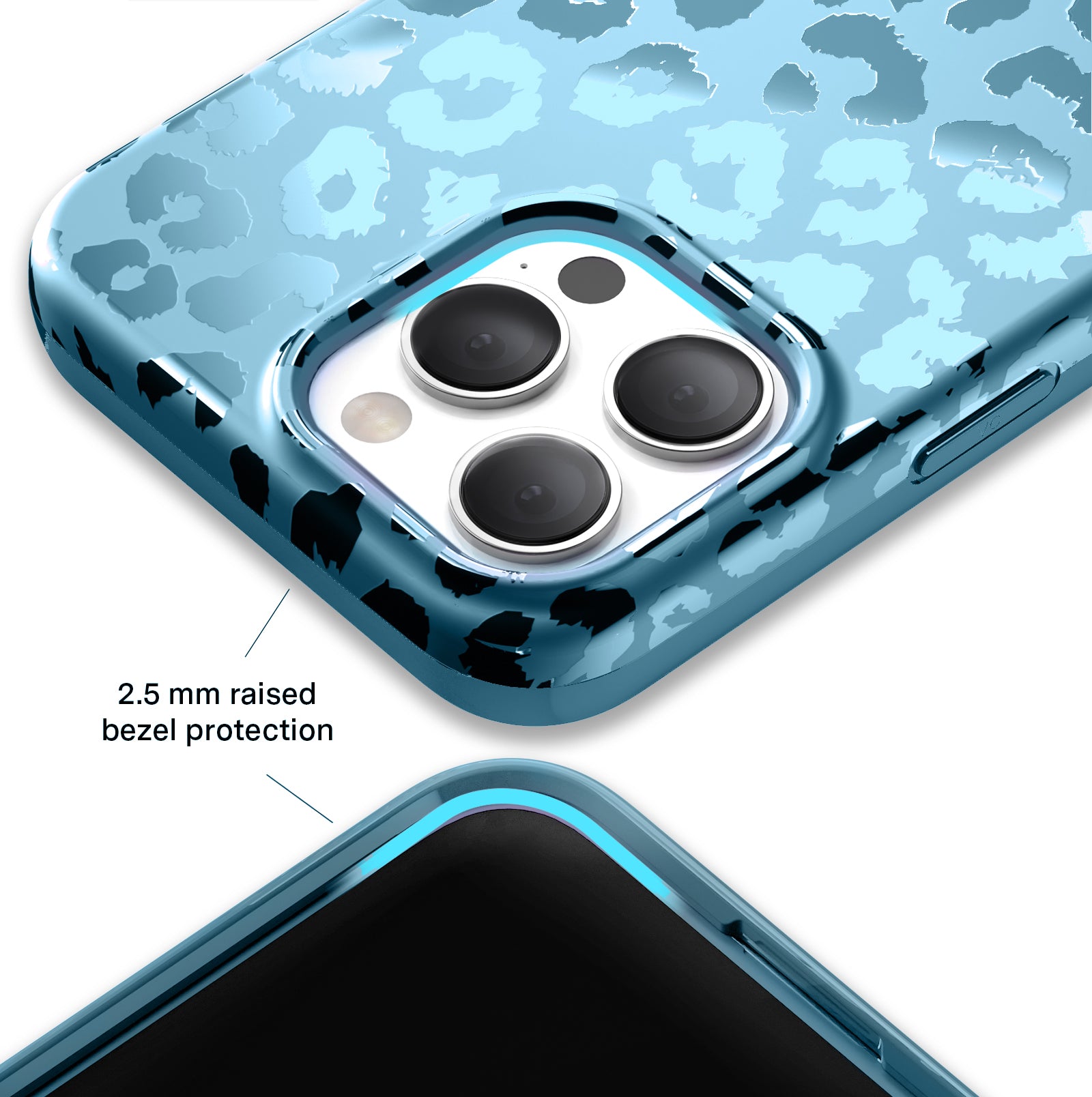 Premium Blue Sapphire Leopard Print iPhone Case - Stylish & Protective Phone Cover for iPhone [Models] - Perfect for Fashion, Travel & Everyday Use