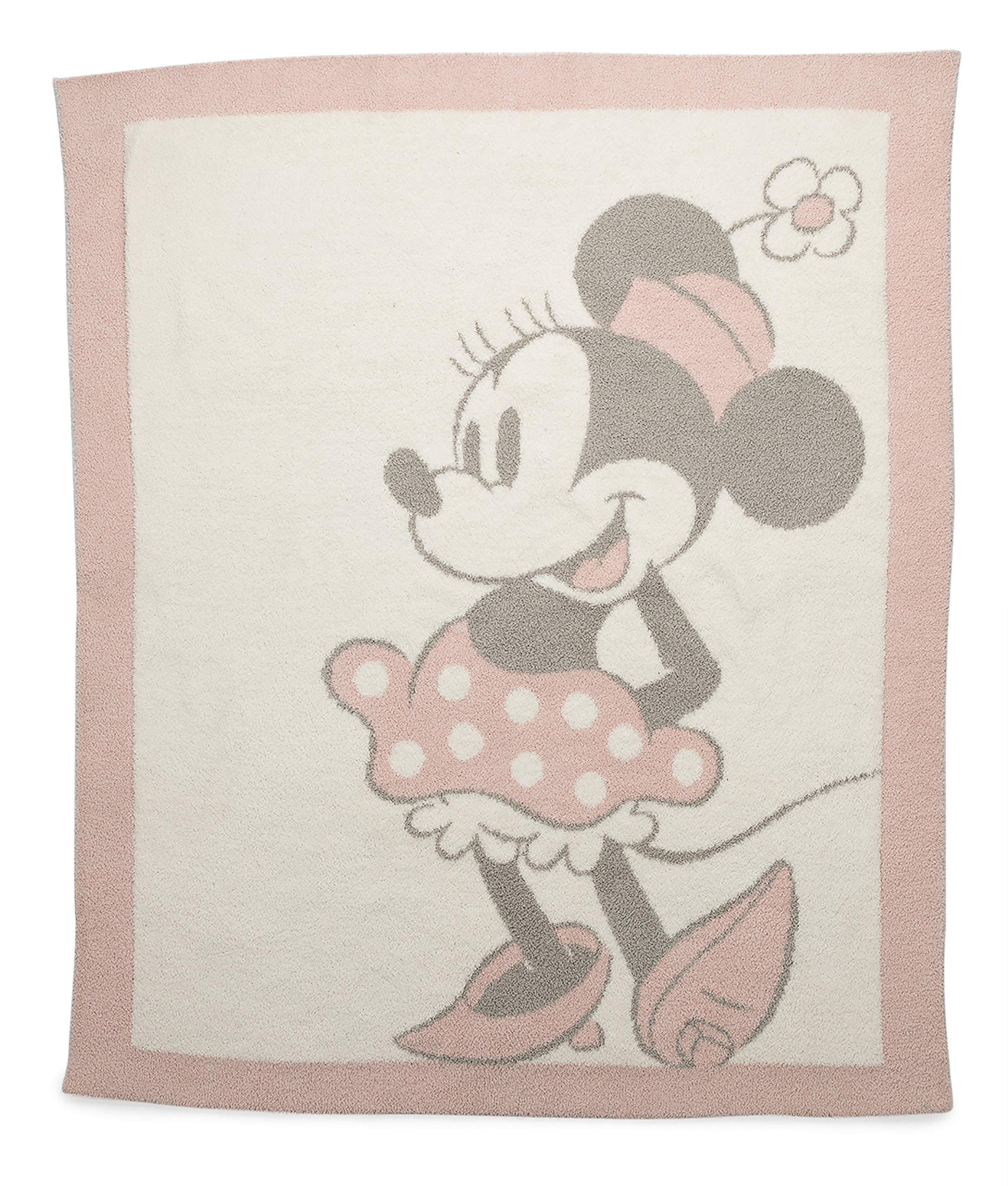 Barefoot Dreams CozyChic Vintage Minnie Mouse Baby Blanket - Soft Pink & Multicolor One Size Blanket for Newborns, Infants & Toddlers | Perfect for Nursery, Stroller, Car Seat & Gift Giving
