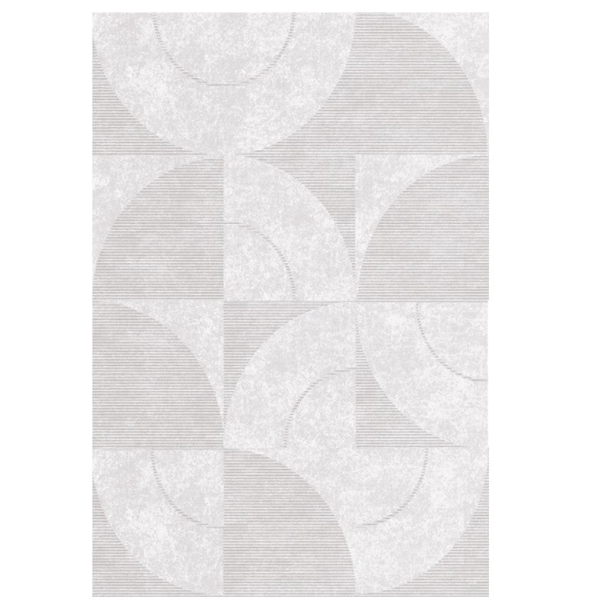 Abstract Contemporary Modern Area Rugs - Grey Geometric Design for Living Room, Bedroom & Dining Room - Soft & Durable Home Decor for Modern Interior Spaces
