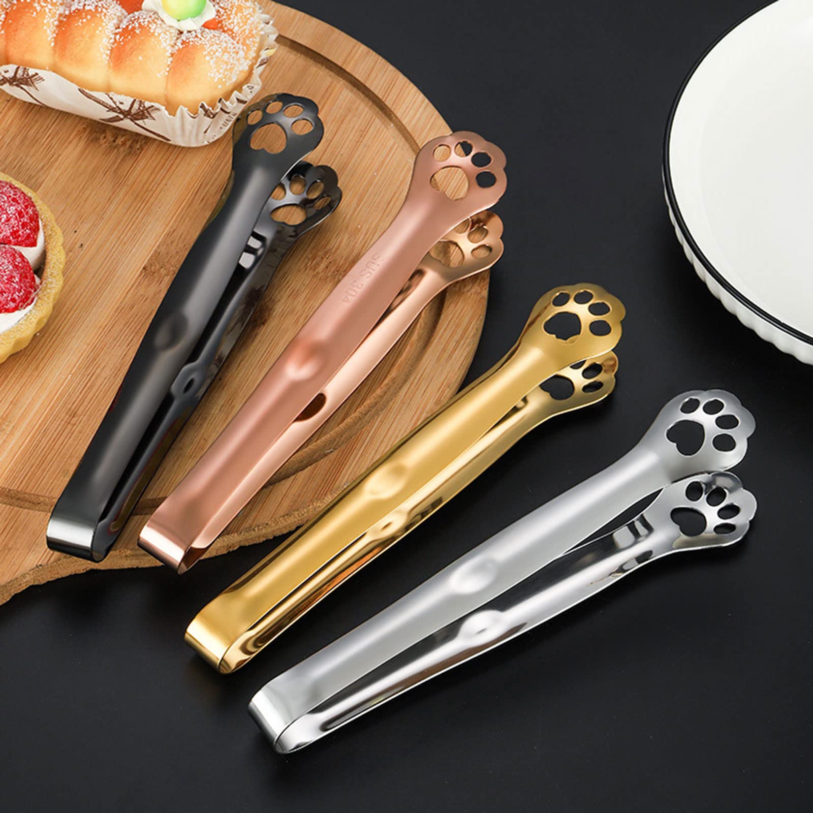 Premium Stainless Steel Ice Tongs - Non-Slip Kitchen & Bar Utensil for Ice Cubes, Sugar, Bread, Tea & Food Serving | Gold Finish | Perfect for Cocktail Parties, Home Bars & Elegant Dining
