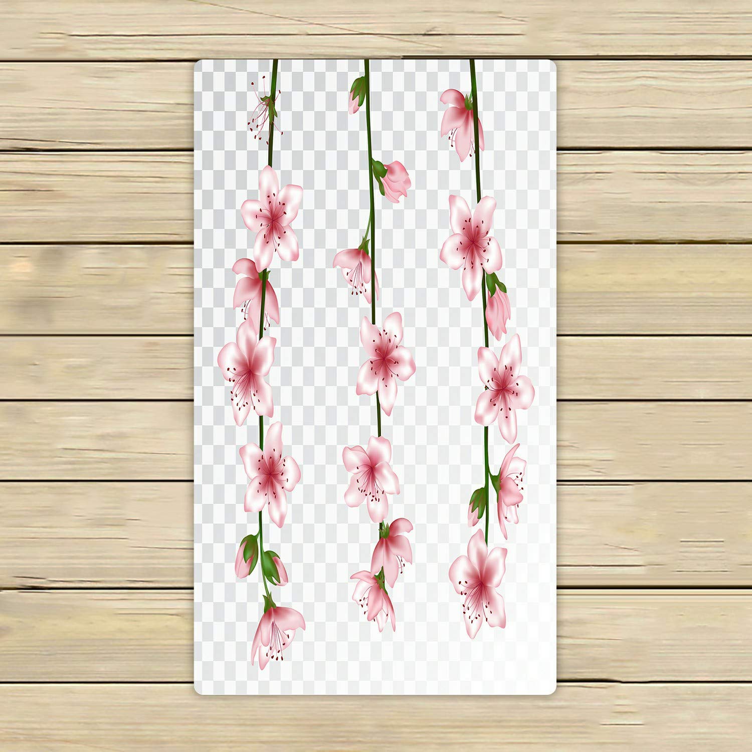 Pink Spring Bloom Floral Branch Beach Towel - 16x28 Inch Soft Absorbent Bath & Shower Towel for Home, Outdoor, Travel - Perfect for Pool, Beach, Spa, and Gym Use