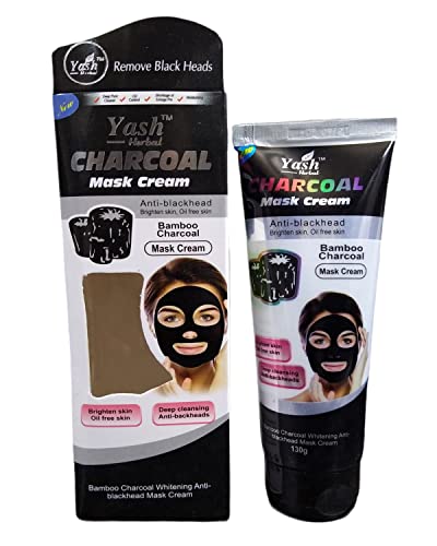 Bamboo Charcoal Mask Cream - Deep Cleansing, Blackhead Remover & Skin Brightening Treatment for Oily Skin | Home & Salon Use | Perfect for Acne-Prone Skin & Facial Care Routine