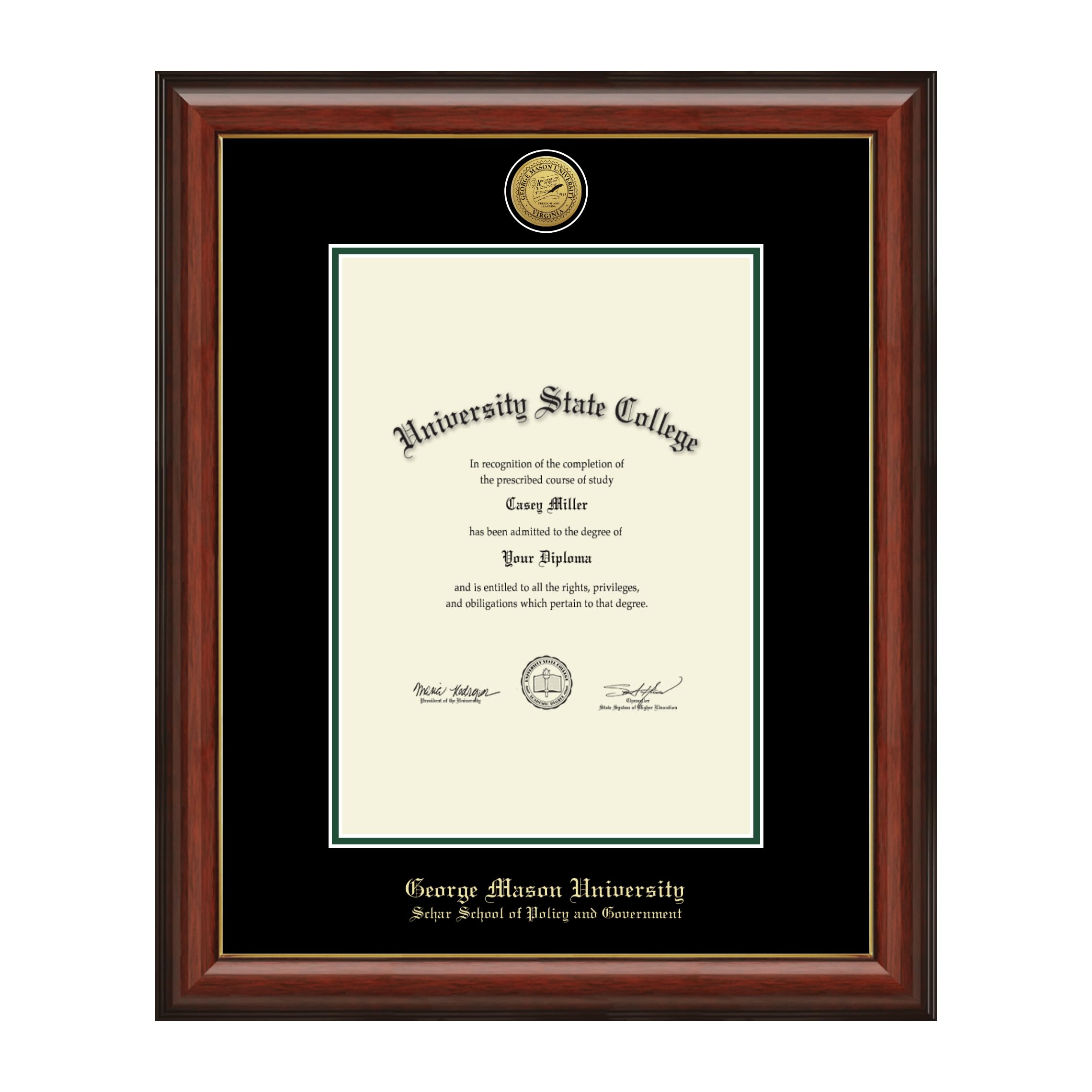 George Mason University Schar School of Policy and Government Diploma Frame - 10